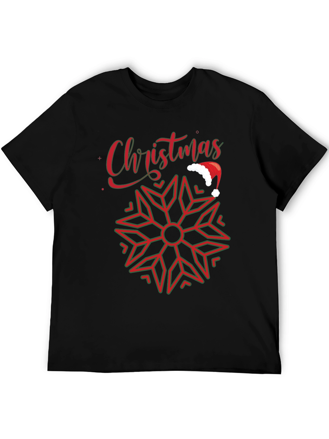 Christmas Snowflake Santa Hat Graphic Tee