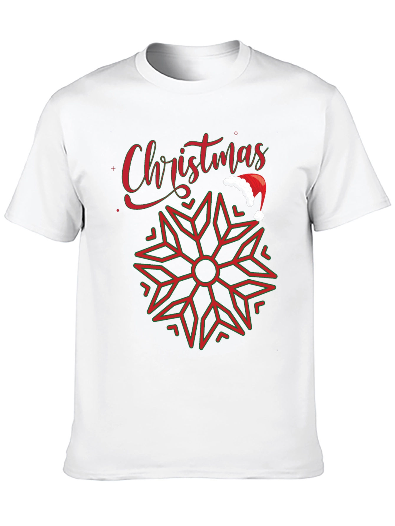 Christmas Snowflake Santa Hat Graphic Tee
