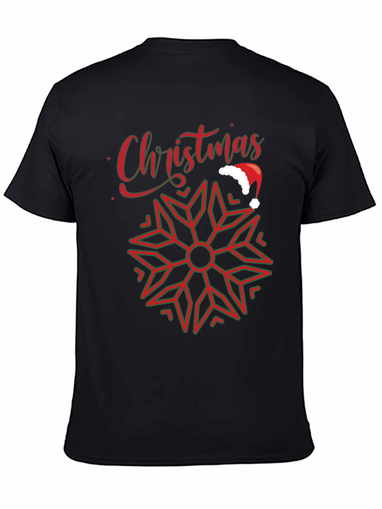 Christmas Snowflake Santa Hat Graphic Tee