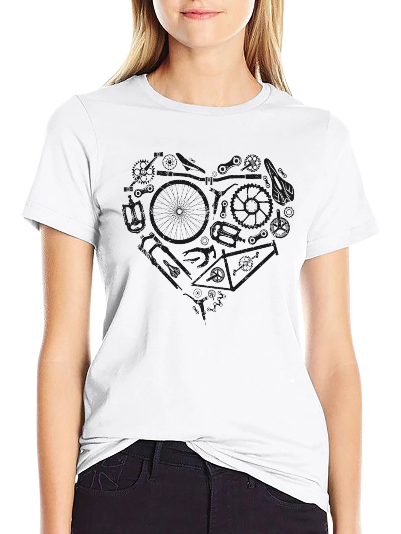 Bike Lover T-Shirt - Heart Graphic Tee