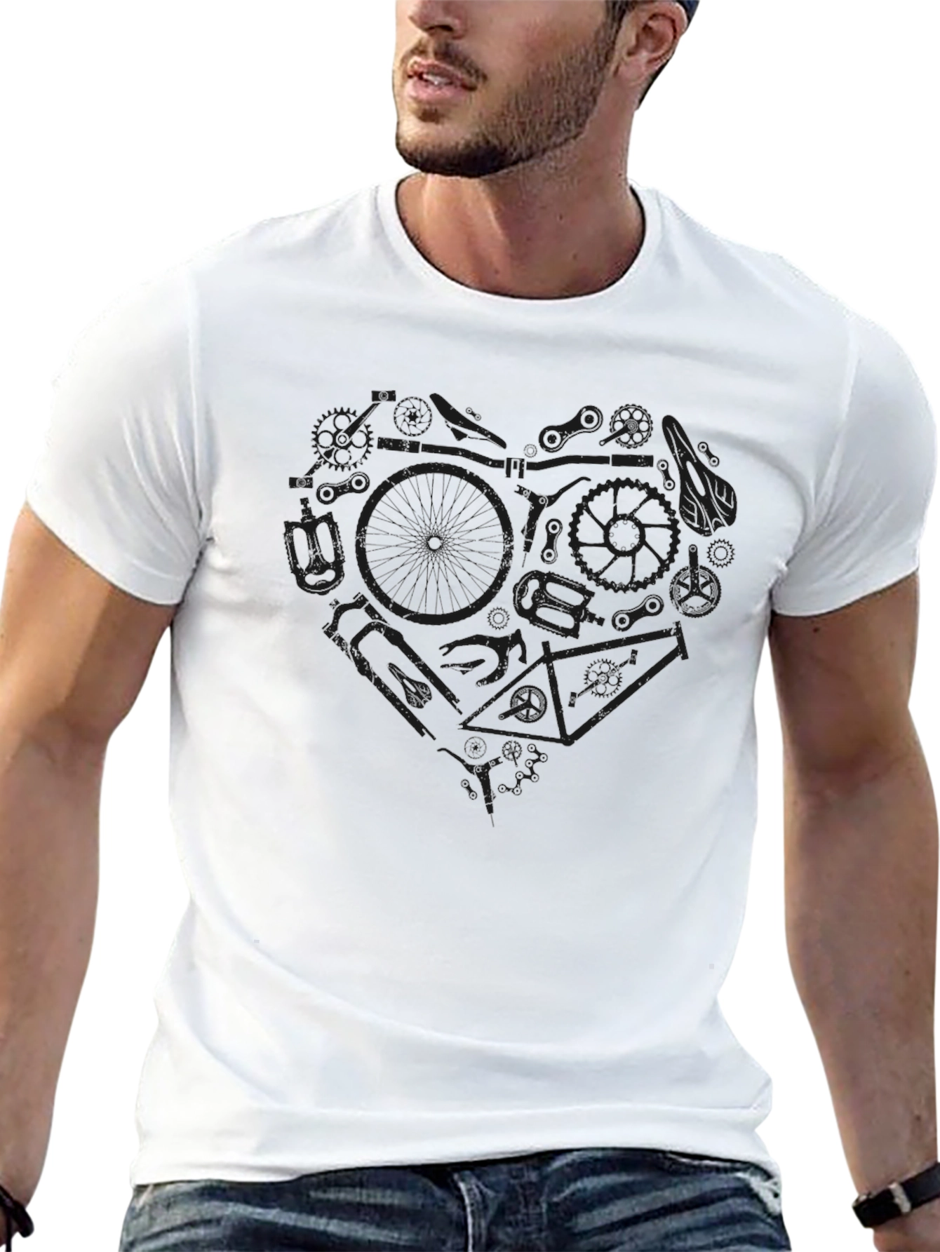 Bike Lover T-Shirt - Heart Graphic Tee