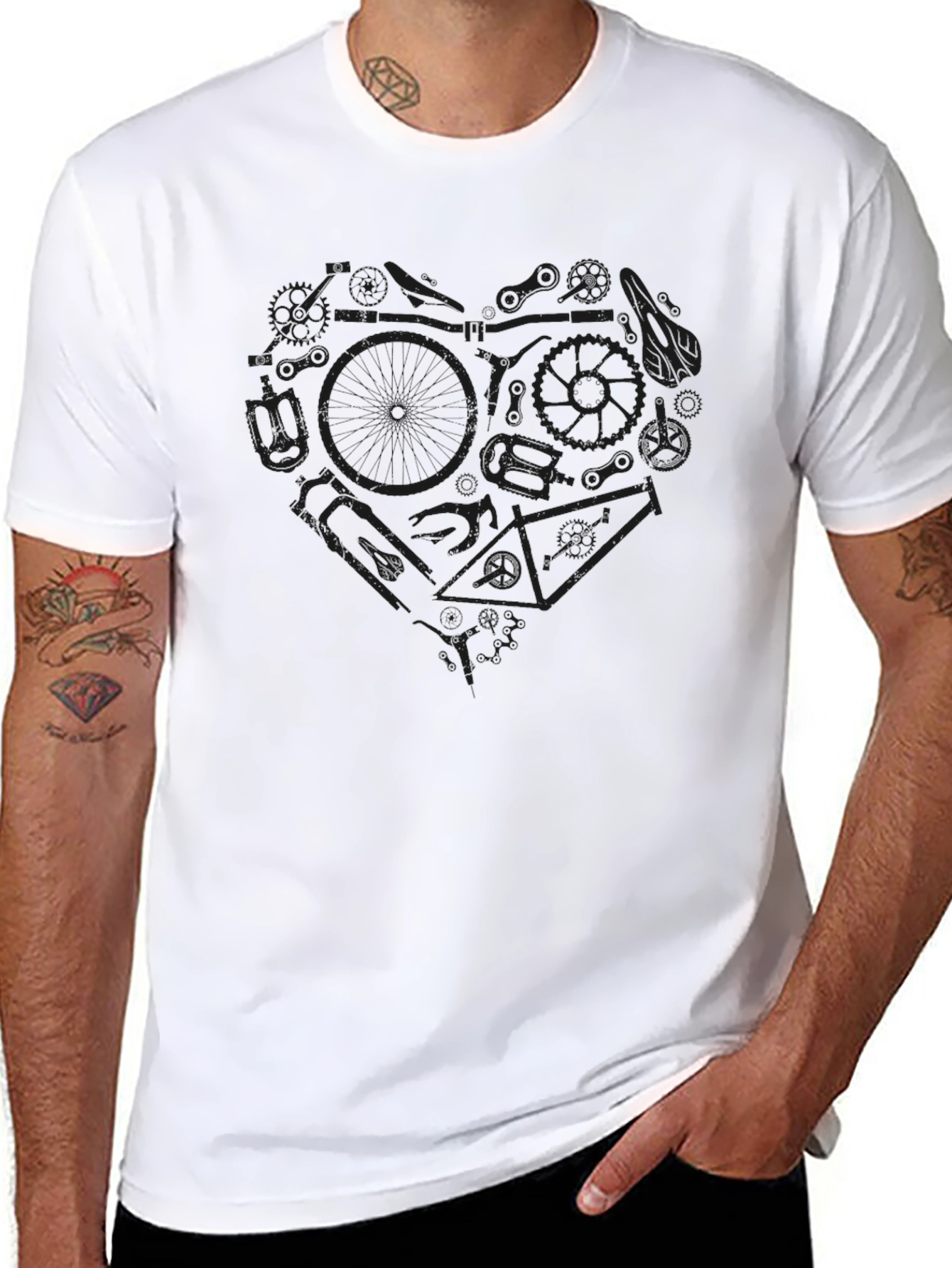 Bike Lover T-Shirt - Heart Graphic Tee