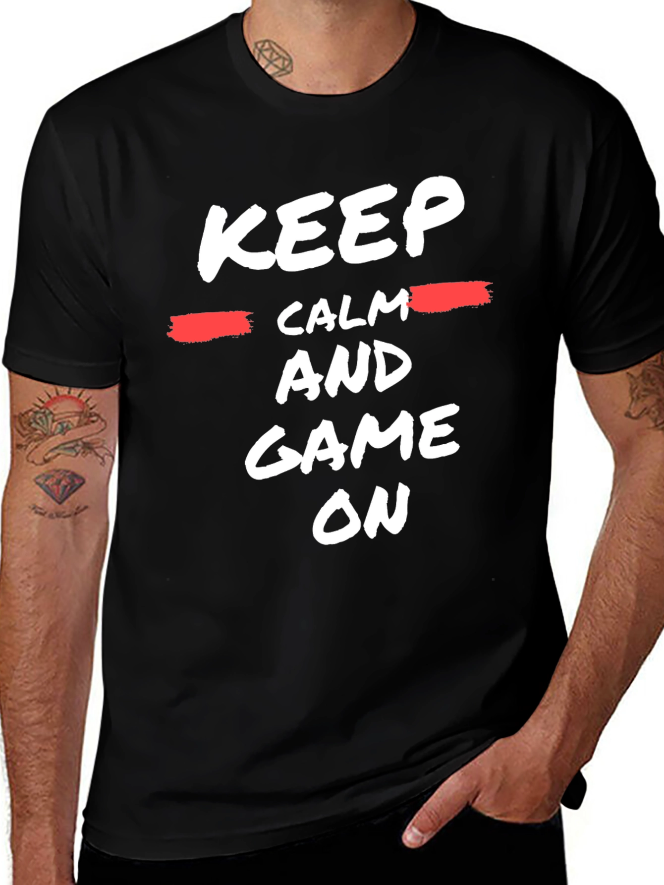Keep Calm and Game On Black T-Shirt