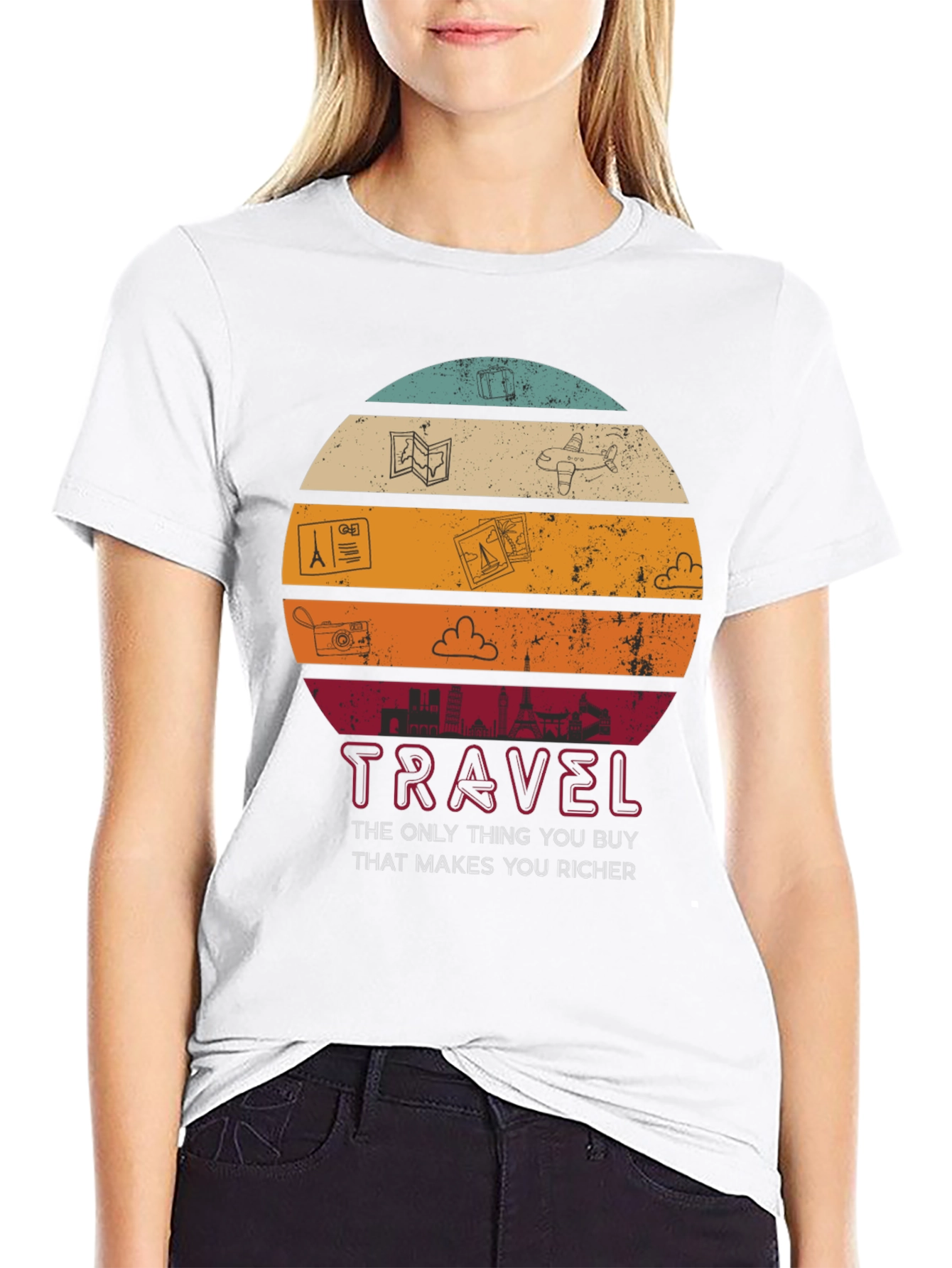 Travel Lover Graphic T-Shirt - Makes You Richer Tee