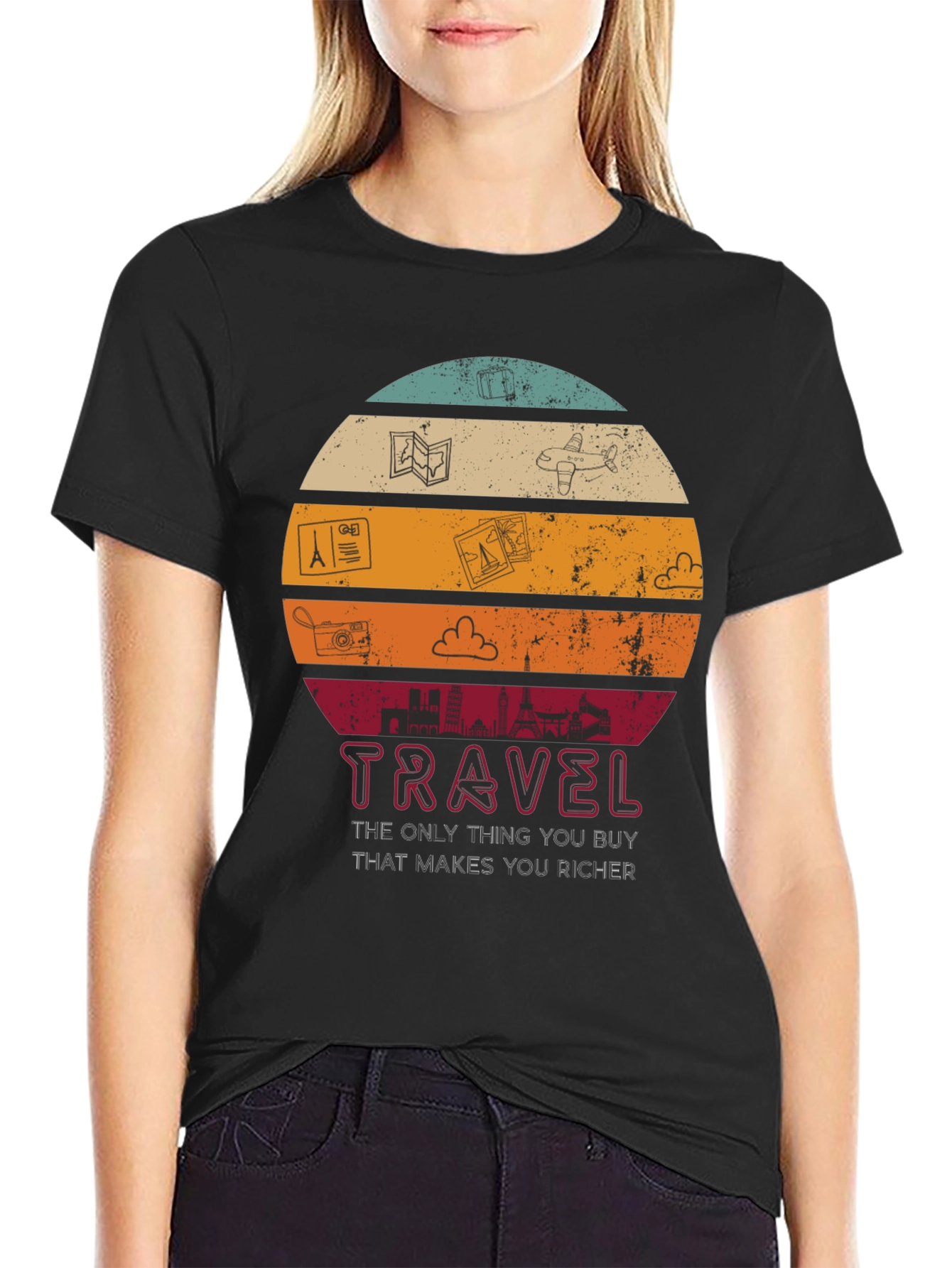 Travel Lover Graphic T-Shirt - Makes You Richer Tee