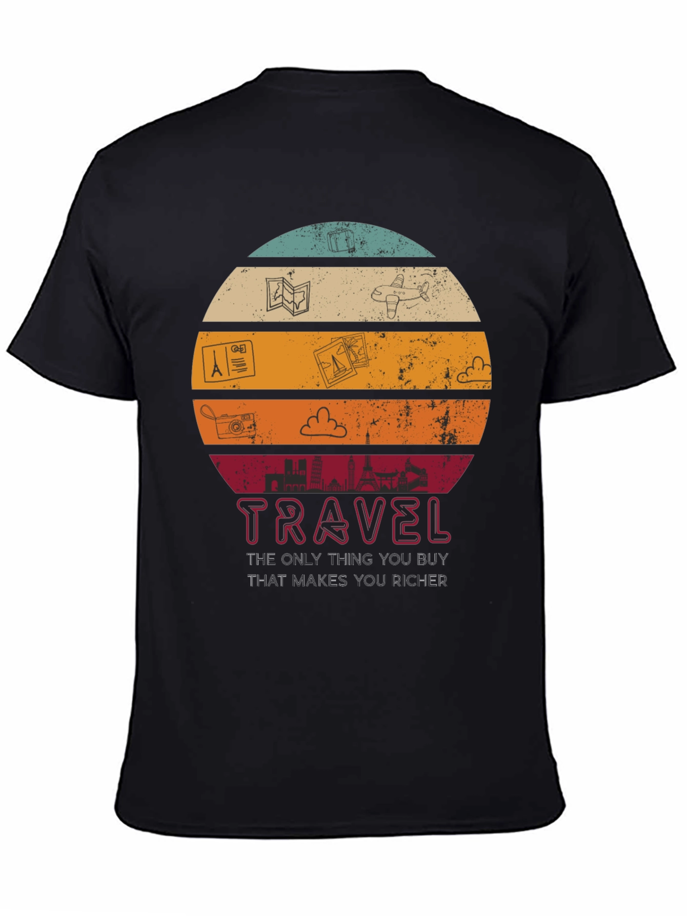 Travel Lover Graphic T-Shirt - Makes You Richer Tee