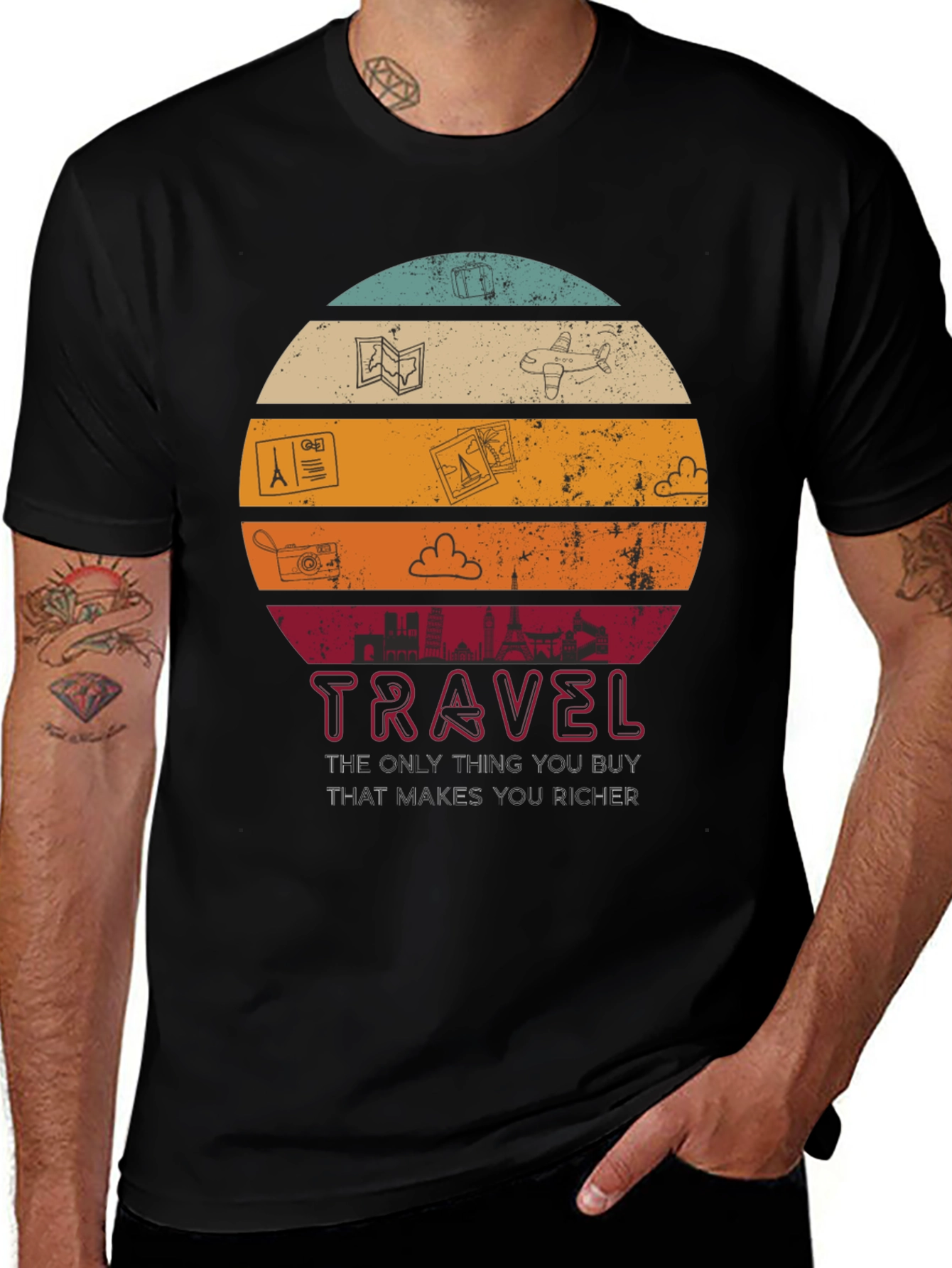 Travel Lover Graphic T-Shirt - Makes You Richer Tee