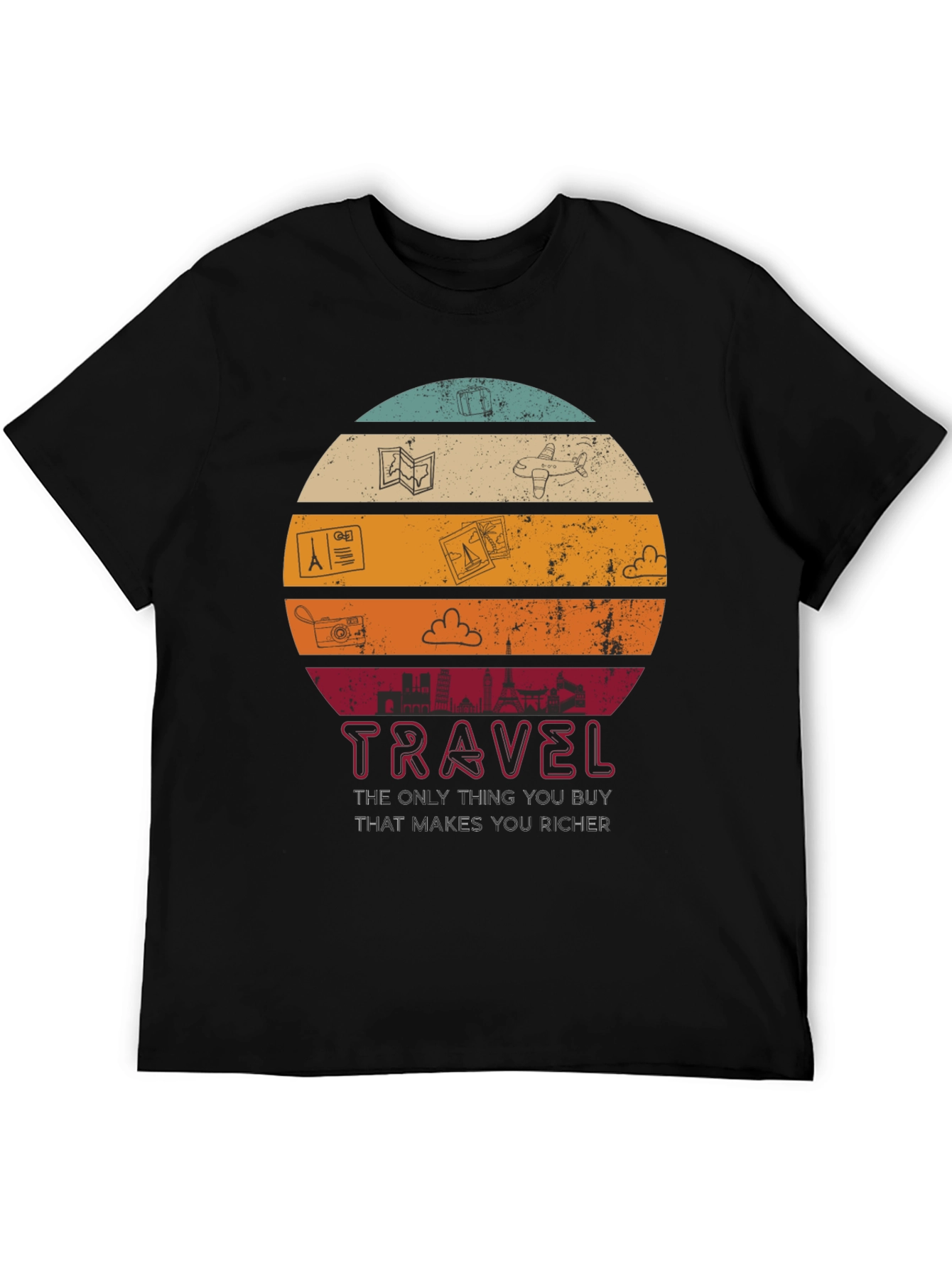 Travel Lover Graphic T-Shirt - Makes You Richer Tee