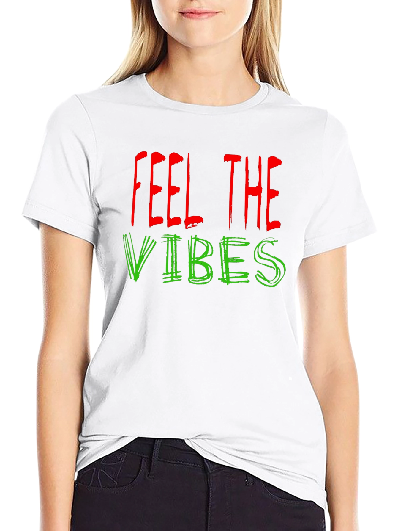 Feel the Vibes Graphic T-Shirt - Black