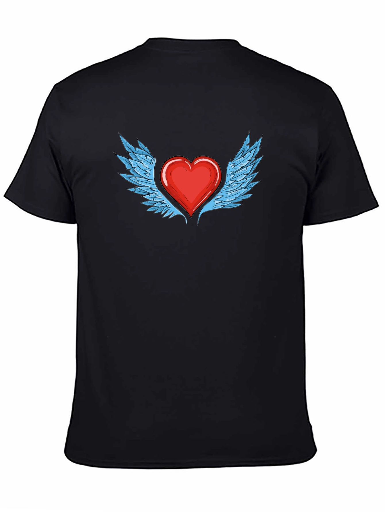 Heart with Wings Graphic T-Shirt - Stylish Black Tee