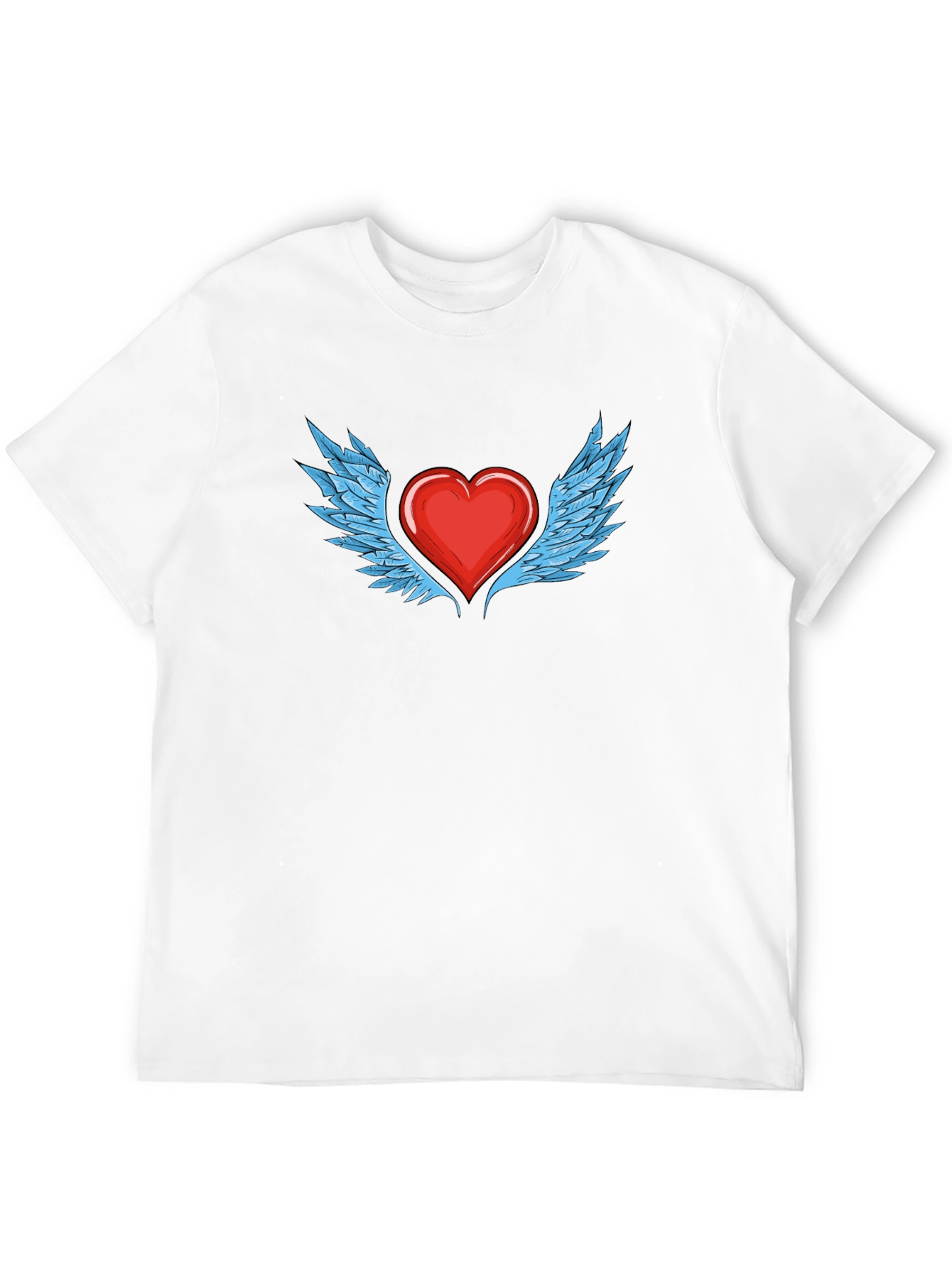 Heart with Wings Graphic T-Shirt - Stylish Black Tee