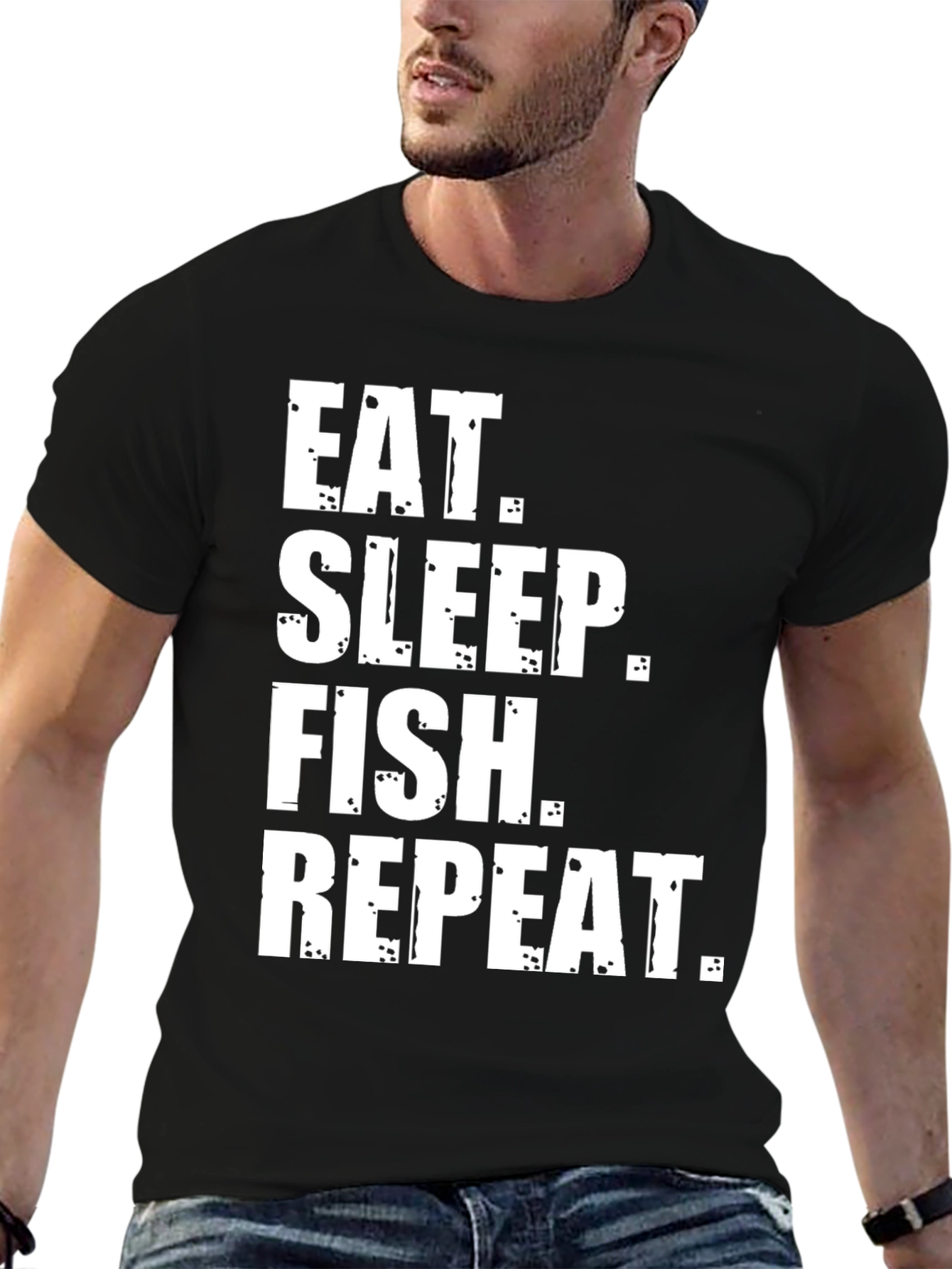 Eat Sleep Fish Repeat Graphic Tee
