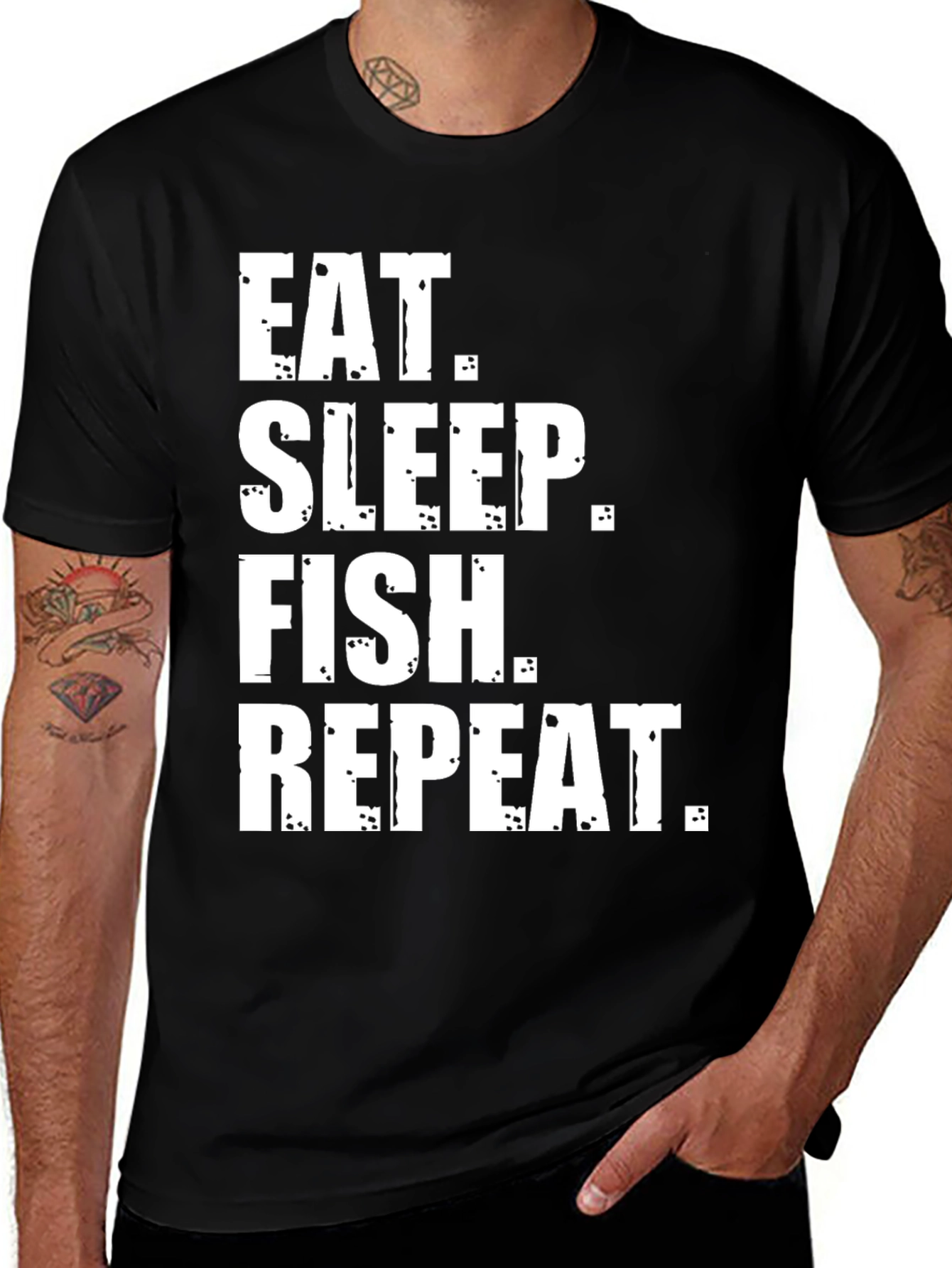 Eat Sleep Fish Repeat Graphic Tee