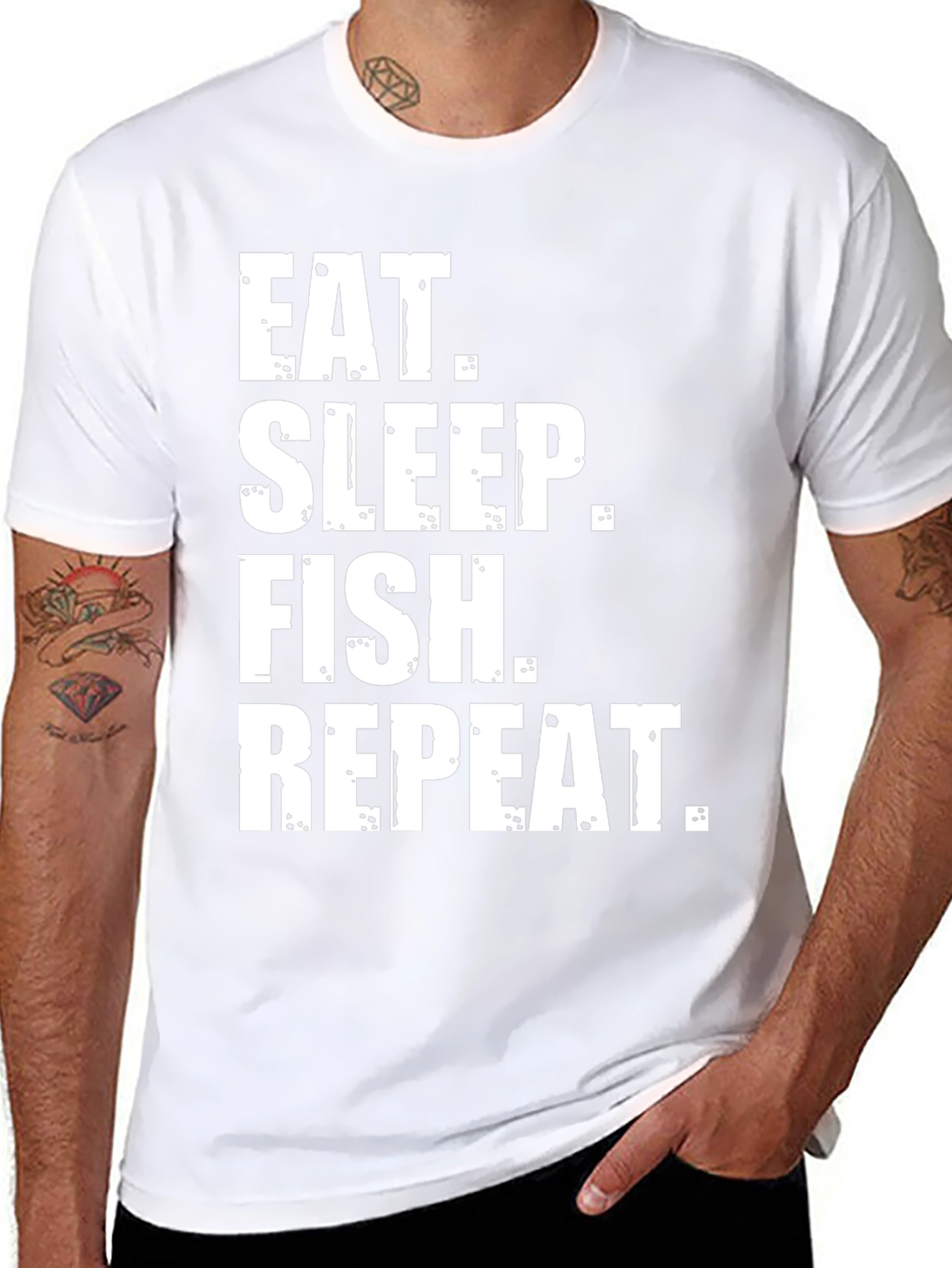 Eat Sleep Fish Repeat Graphic Tee