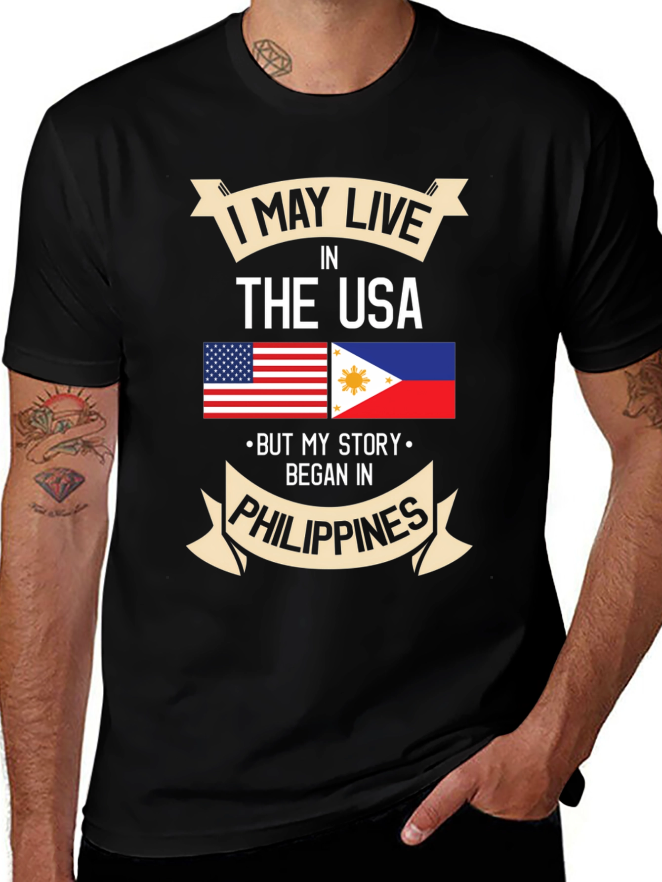 Filipino Pride T-Shirt USA Resident Philippines Roots