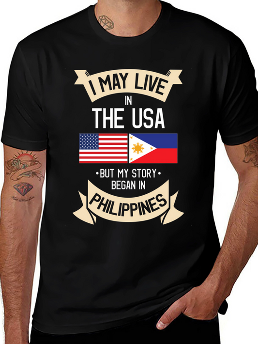 Filipino Pride T-Shirt USA Resident Philippines Roots