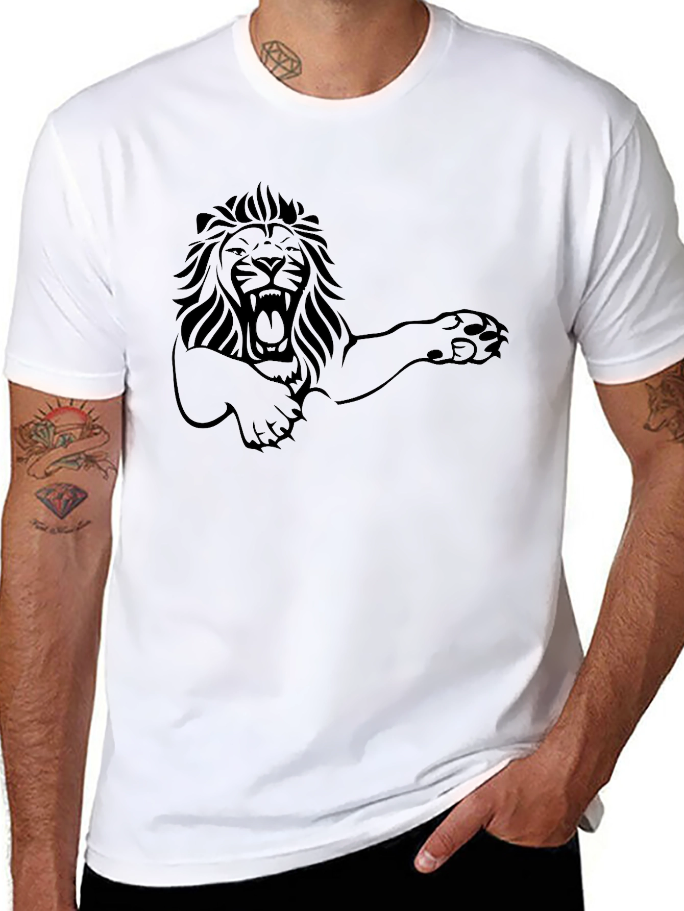 Lion Graphic Tee - Mens Black T-Shirt