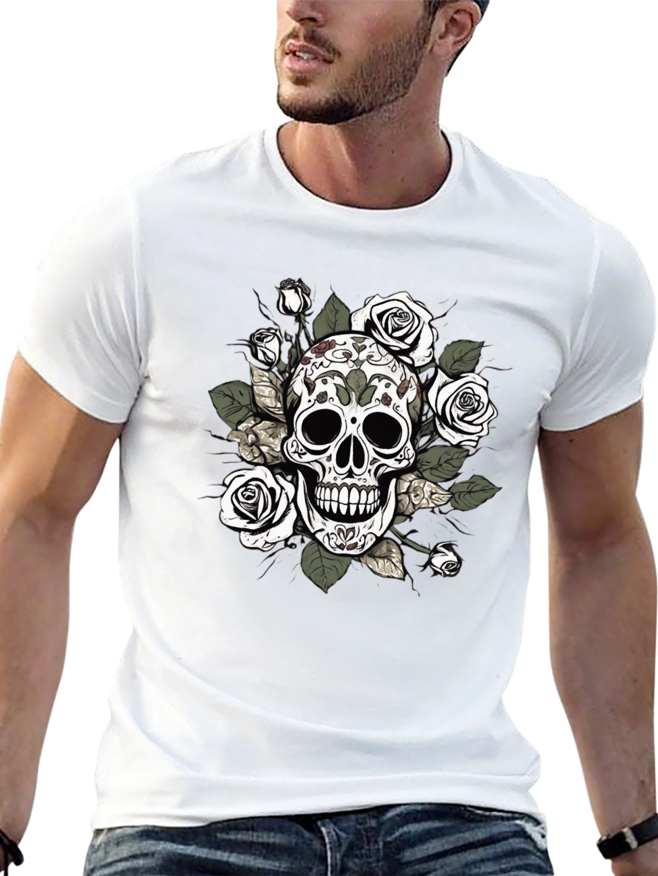 Skull and Roses Graphic Tee