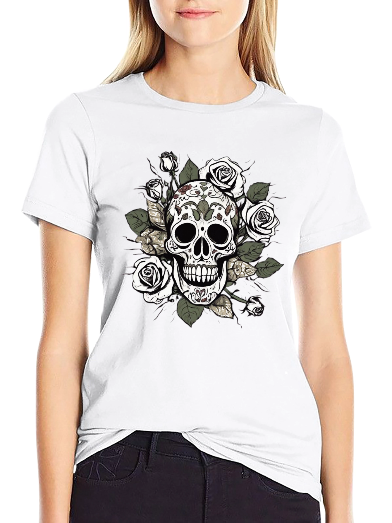 Skull and Roses Graphic Tee
