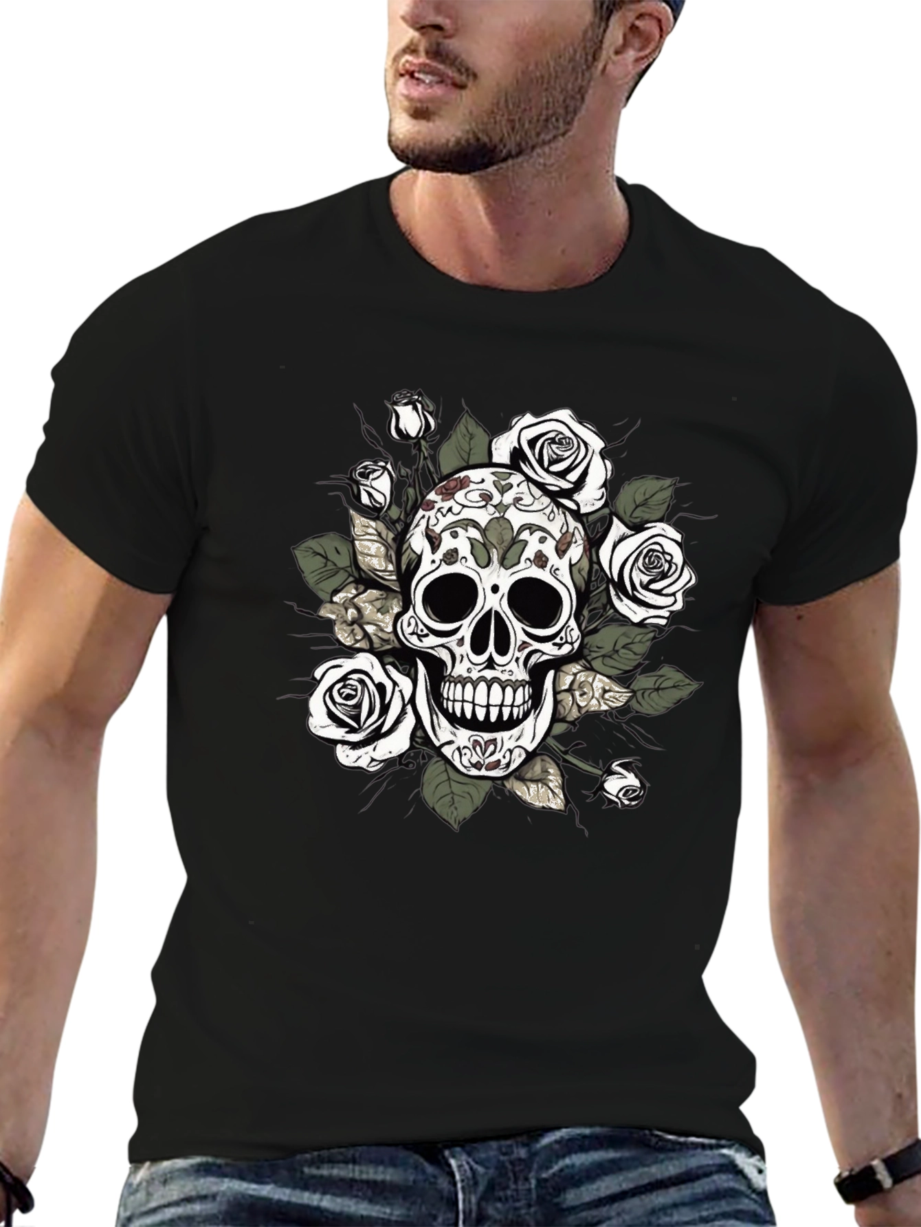 Skull and Roses Graphic Tee