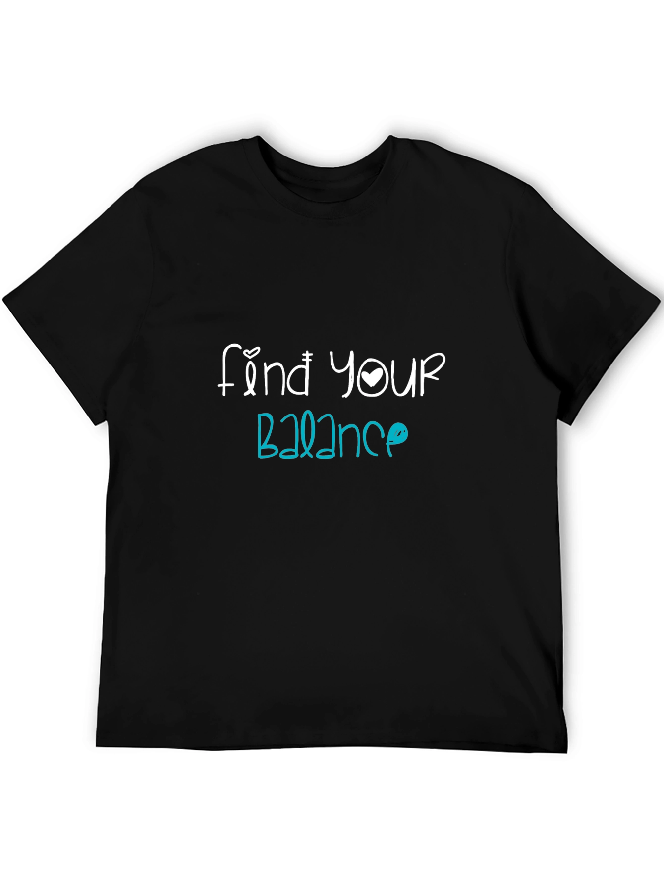 Find Your Balance Graphic Tee - Black Cotton Blend