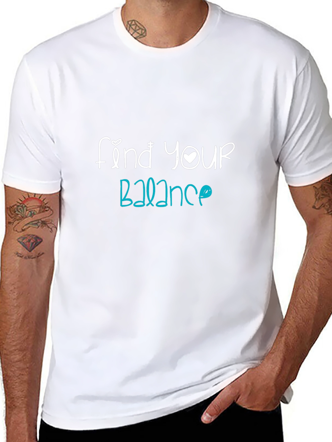 Find Your Balance Graphic Tee - Black Cotton Blend