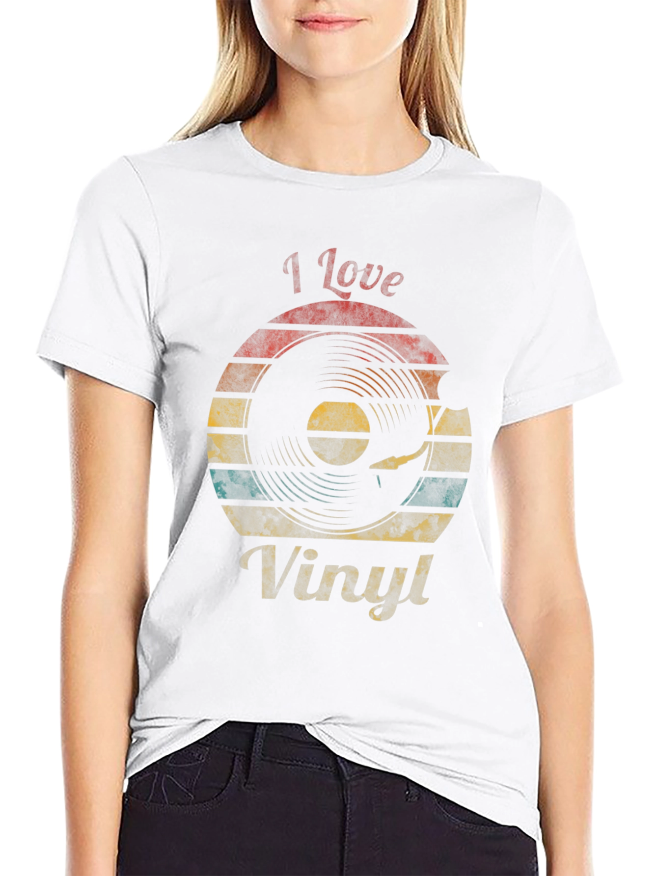 I Love Vinyl Retro Graphic T-Shirt