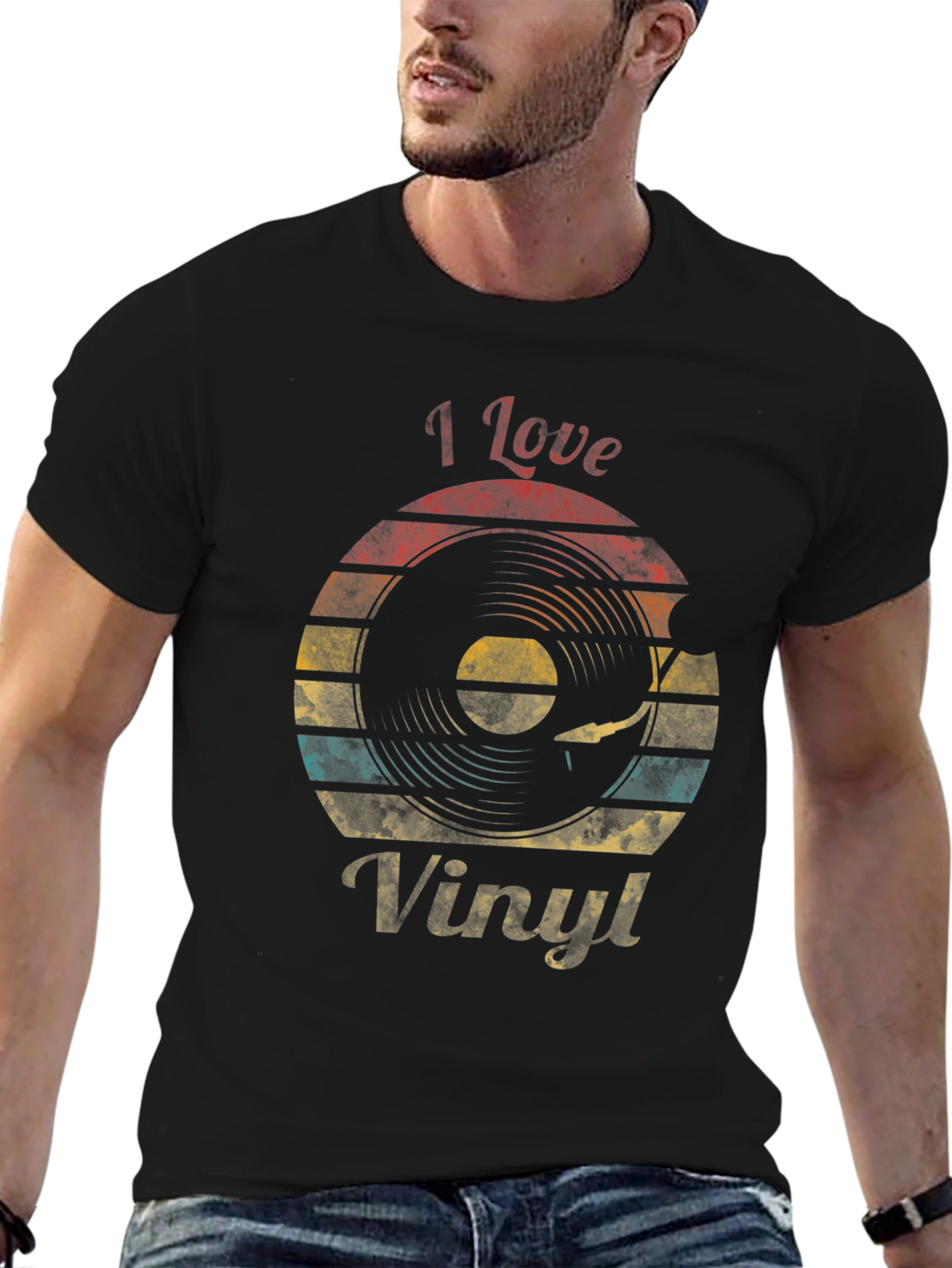 I Love Vinyl Retro Graphic T-Shirt