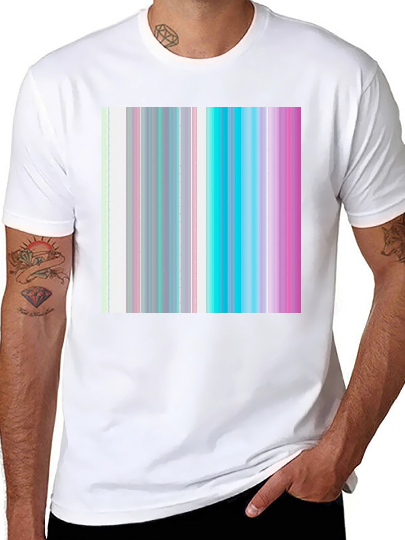 Vaporwave Stripes T-Shirt - Cool Graphic Tee