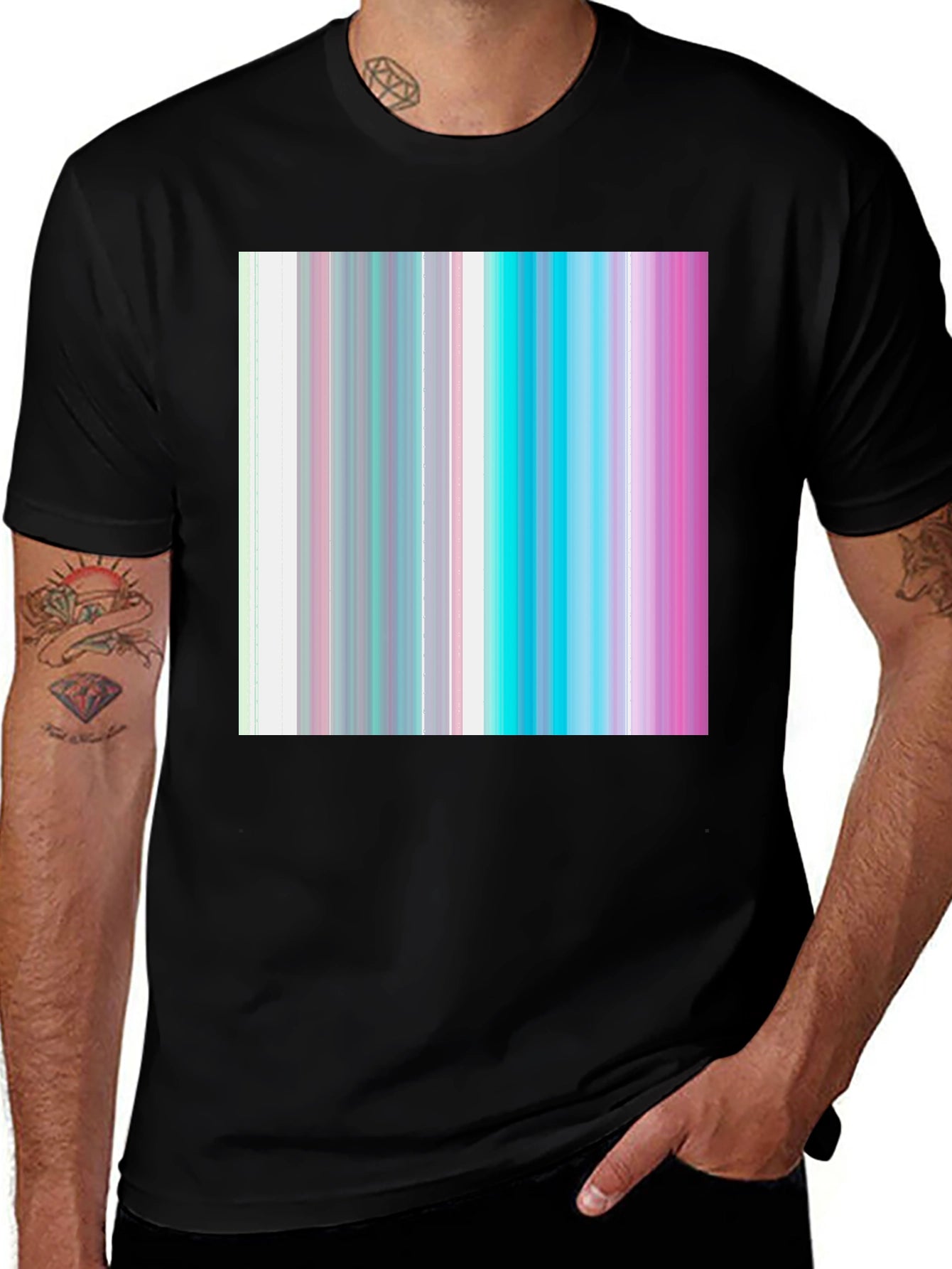 Vaporwave Stripes T-Shirt - Cool Graphic Tee