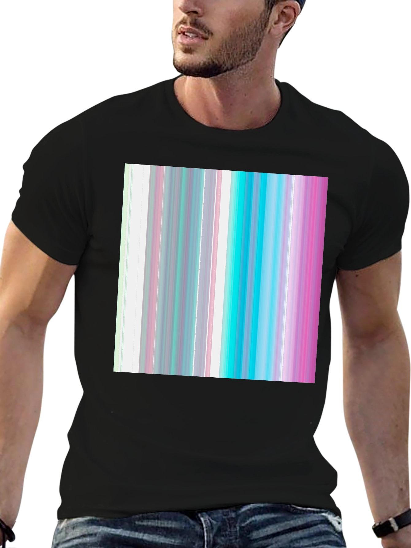 Vaporwave Stripes T-Shirt - Cool Graphic Tee