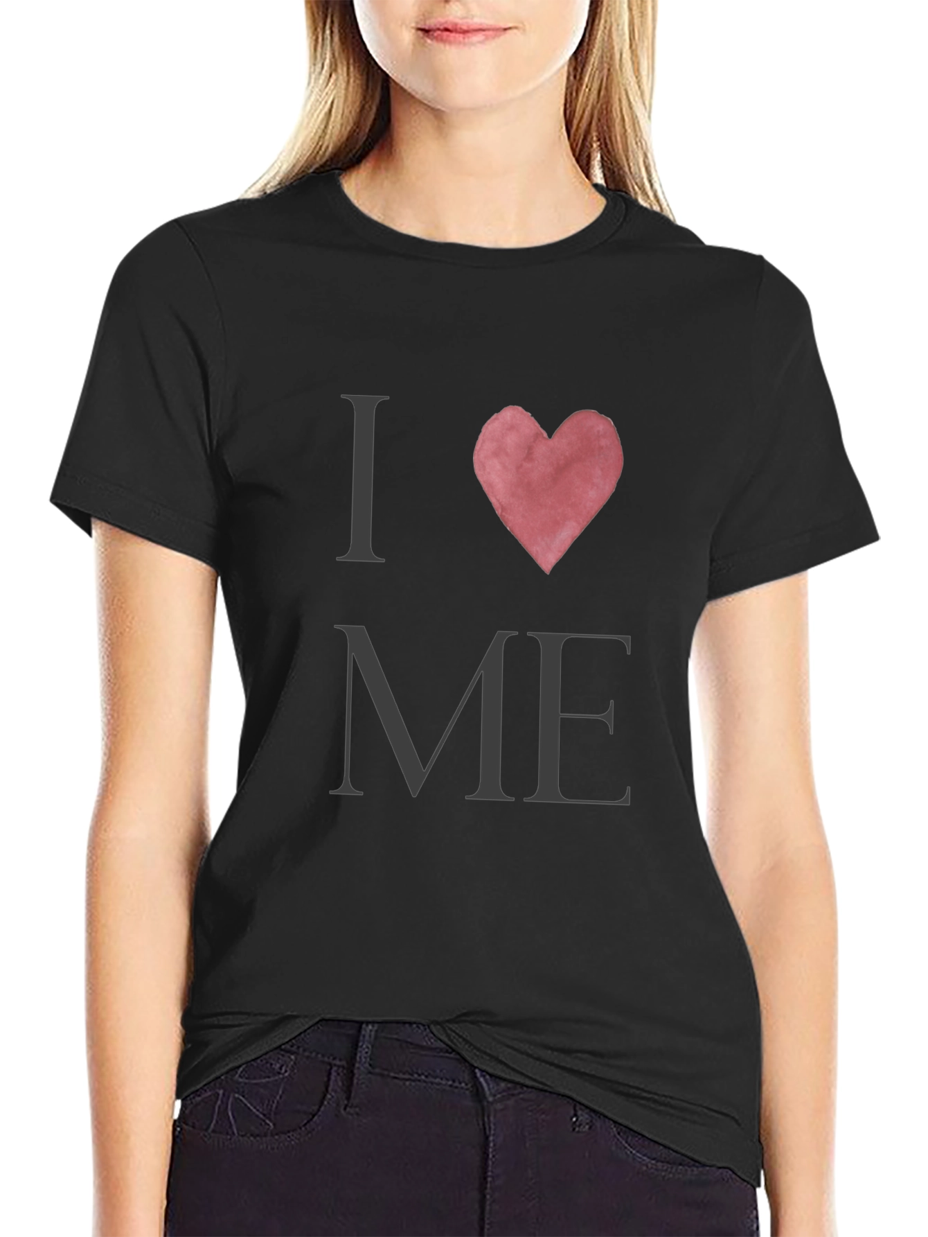 I Heart Me Graphic Tee - Black