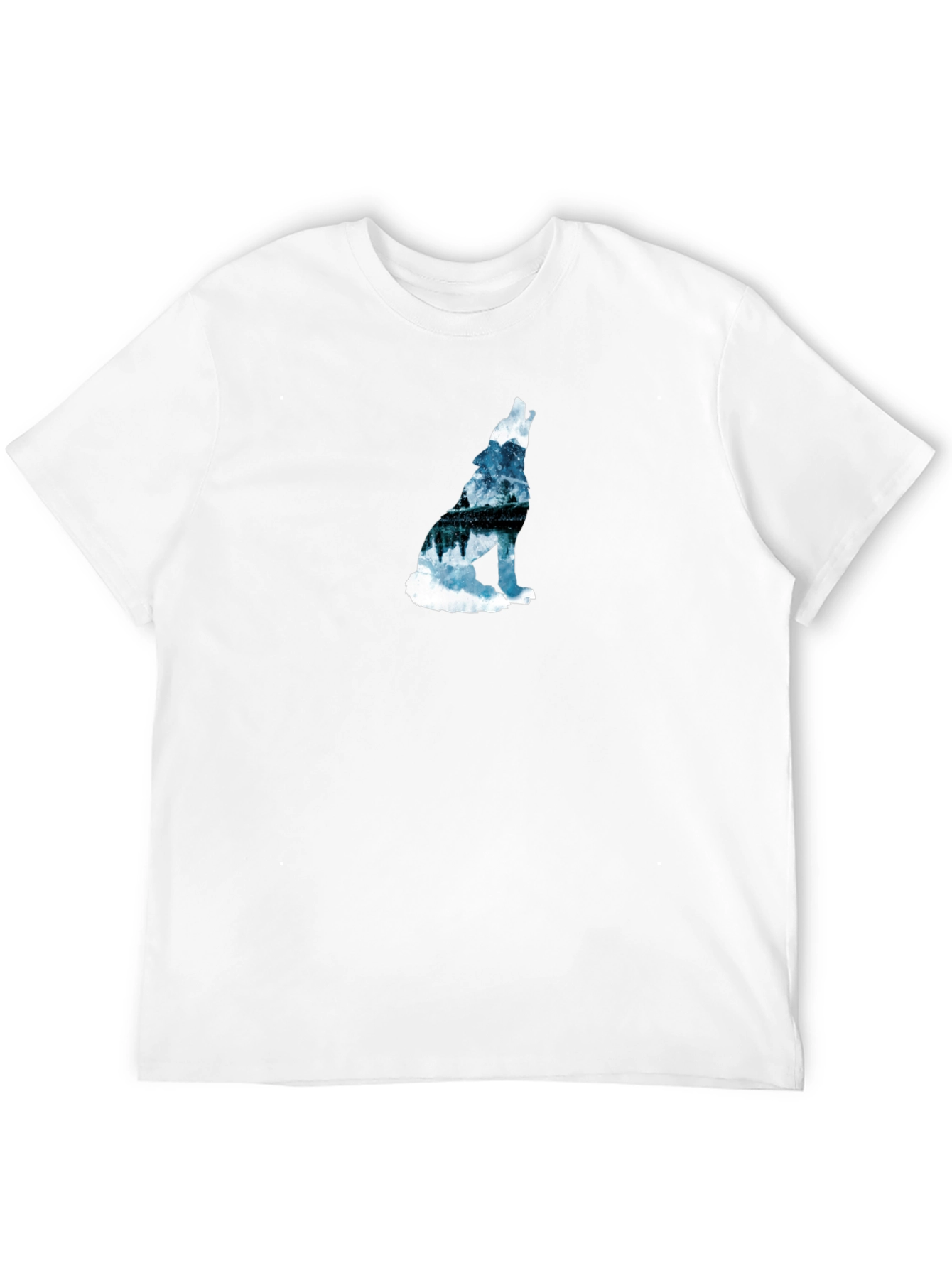 Wolf Silhouette Graphic Print Black T-Shirt