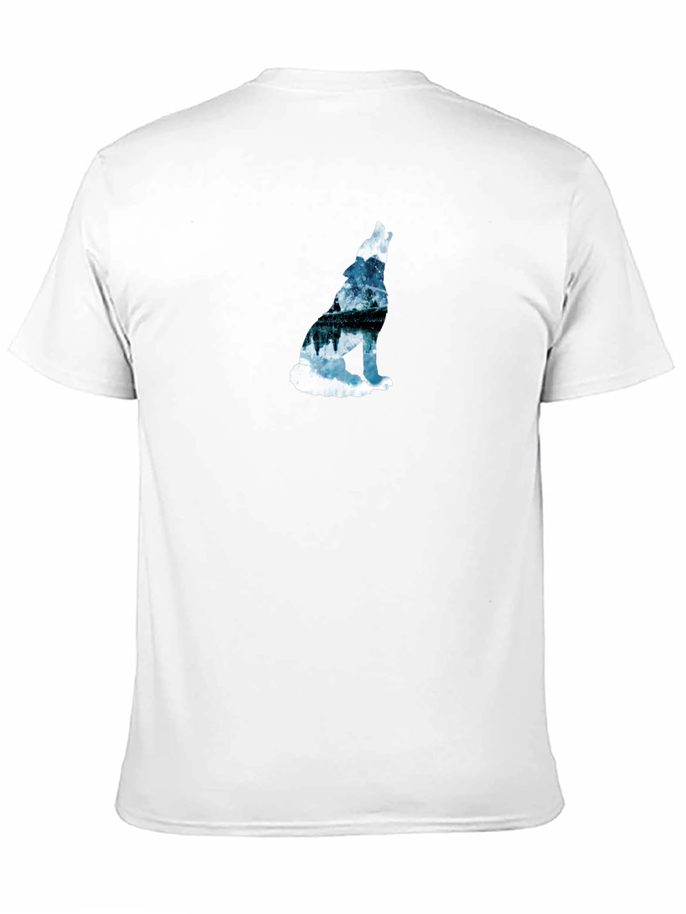 Wolf Silhouette Graphic Print Black T-Shirt