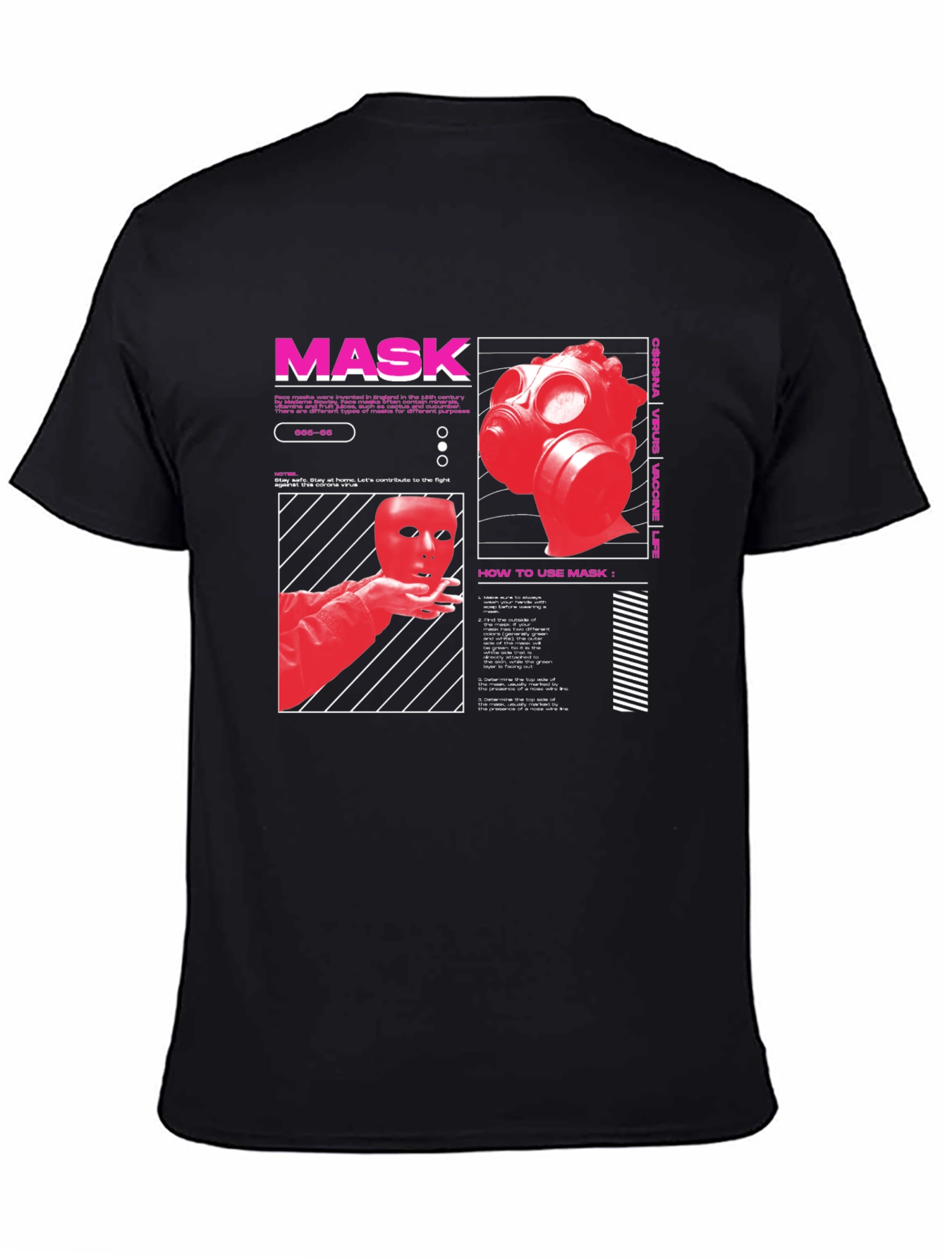 Mask Graphic Print Tee - Stay Safe in Style