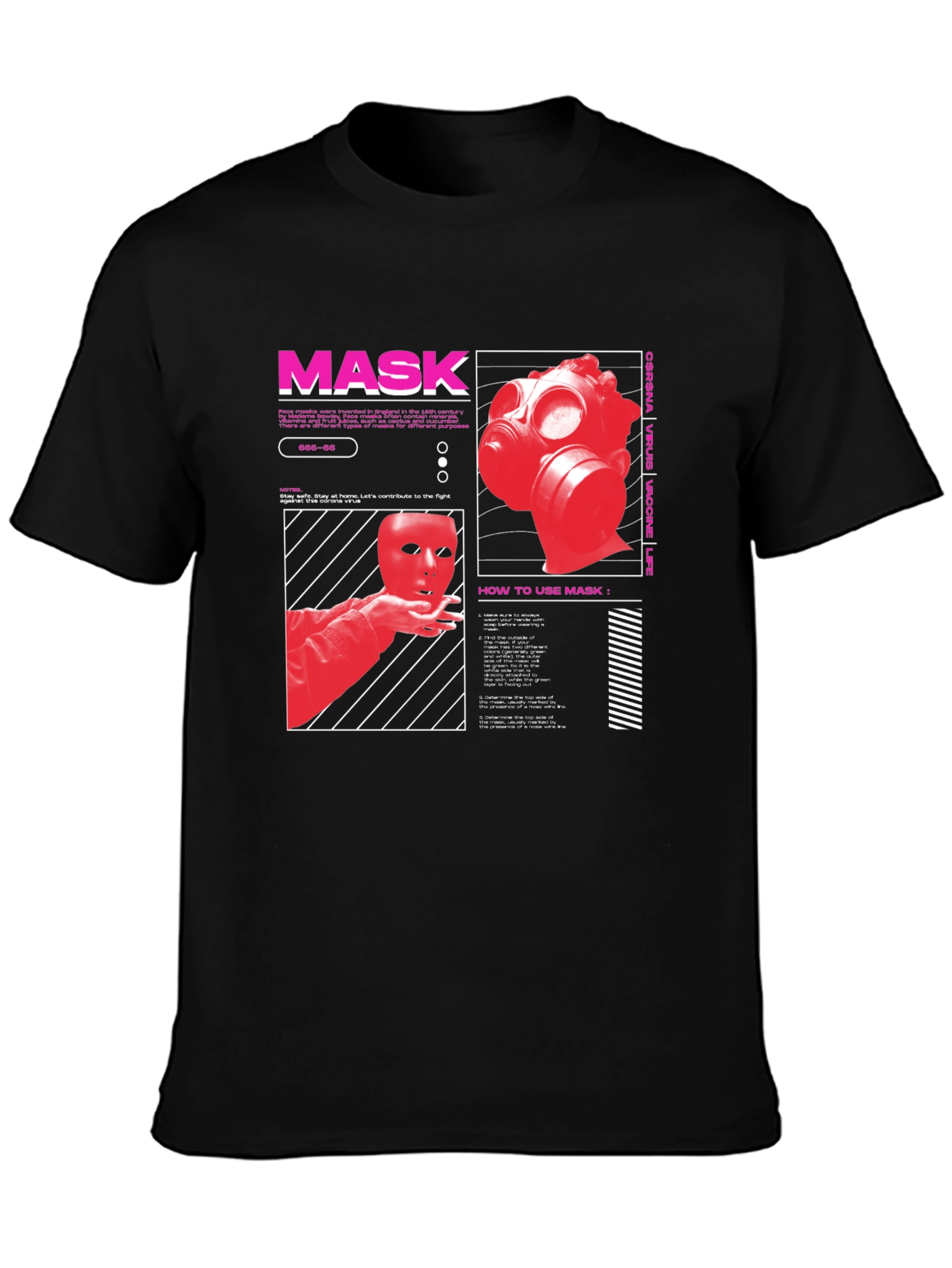Mask Graphic Print Tee - Stay Safe in Style