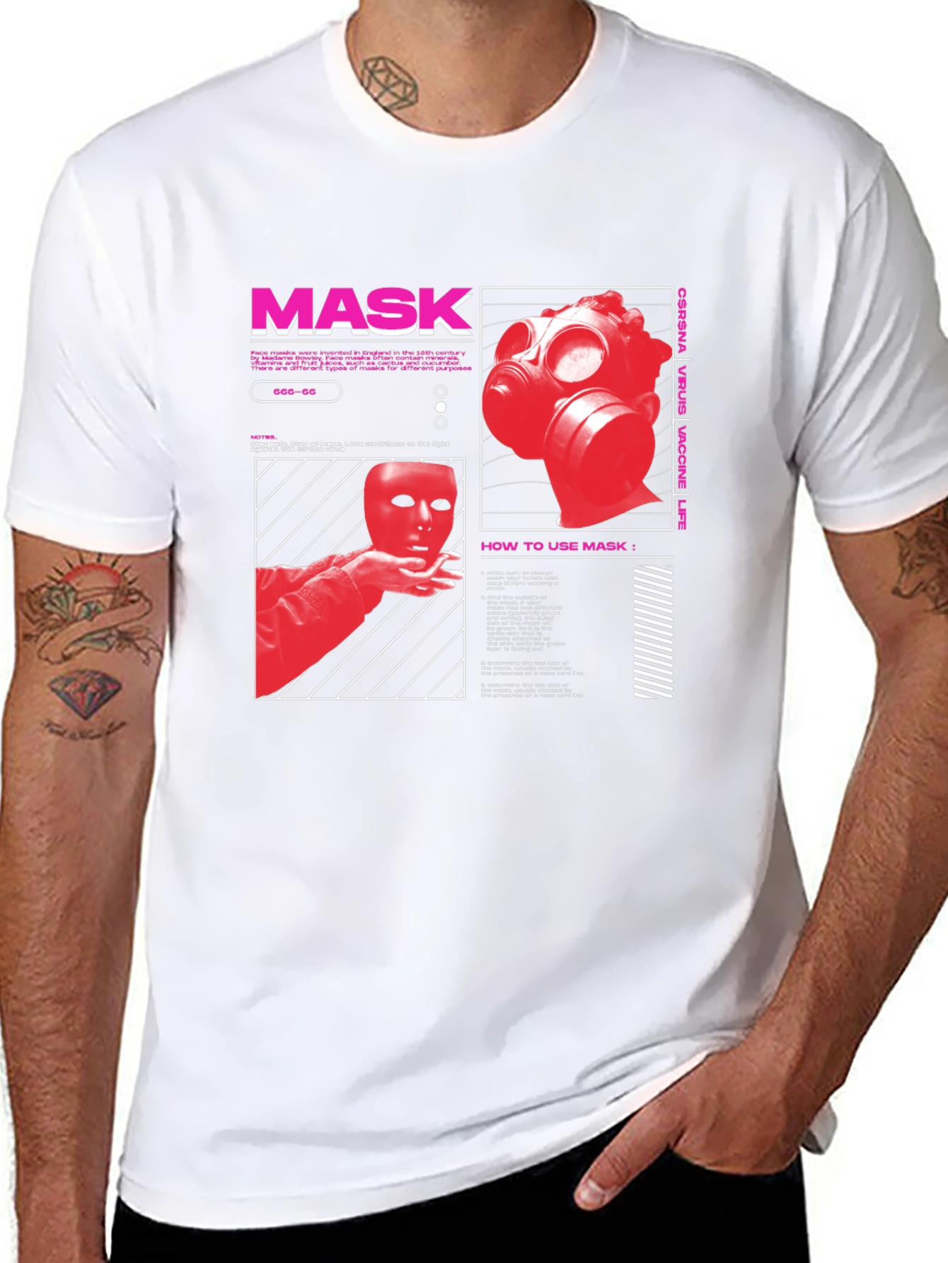 Mask Graphic Print Tee - Stay Safe in Style