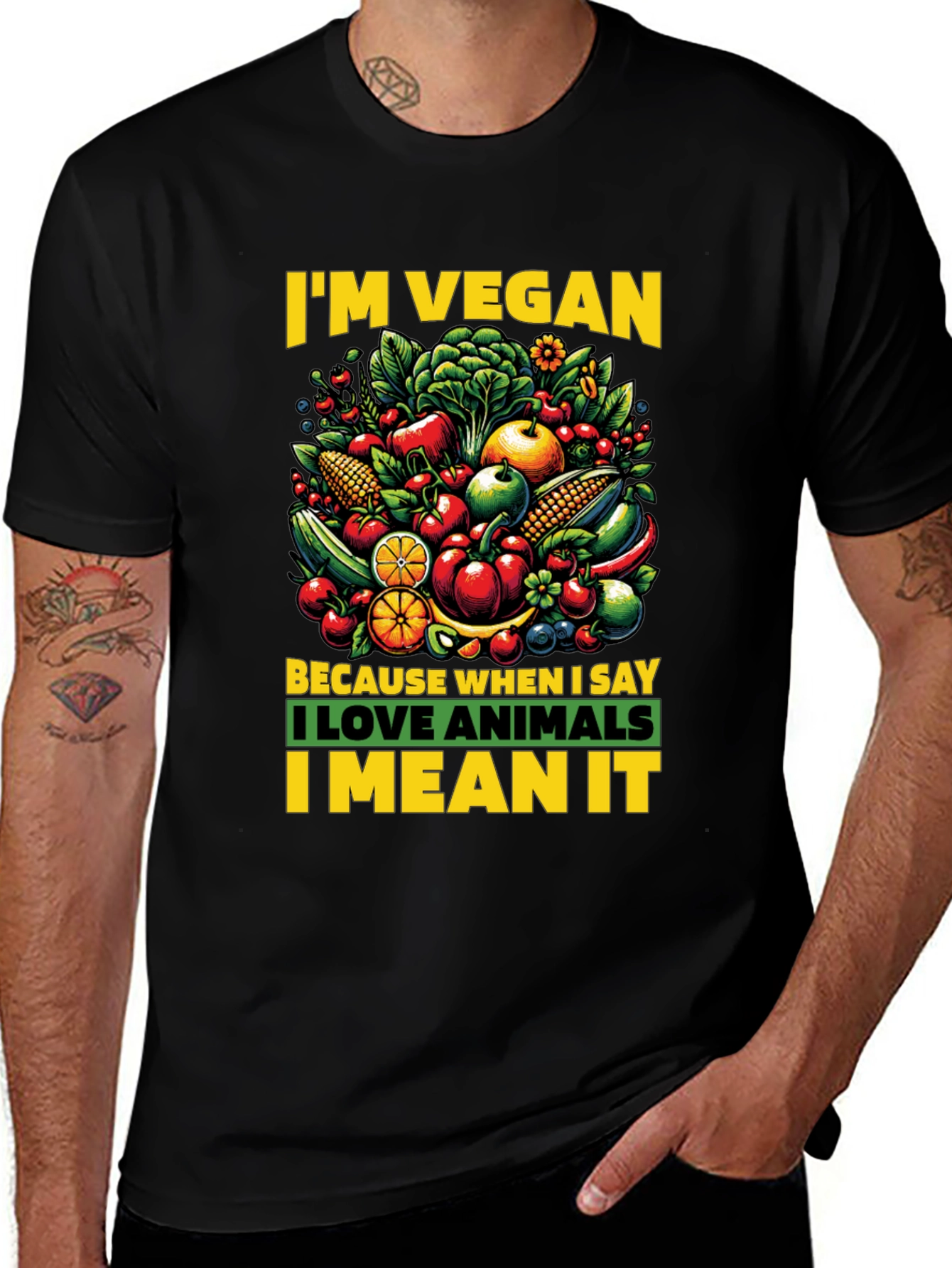 Im Vegan T-shirt - Love Animals