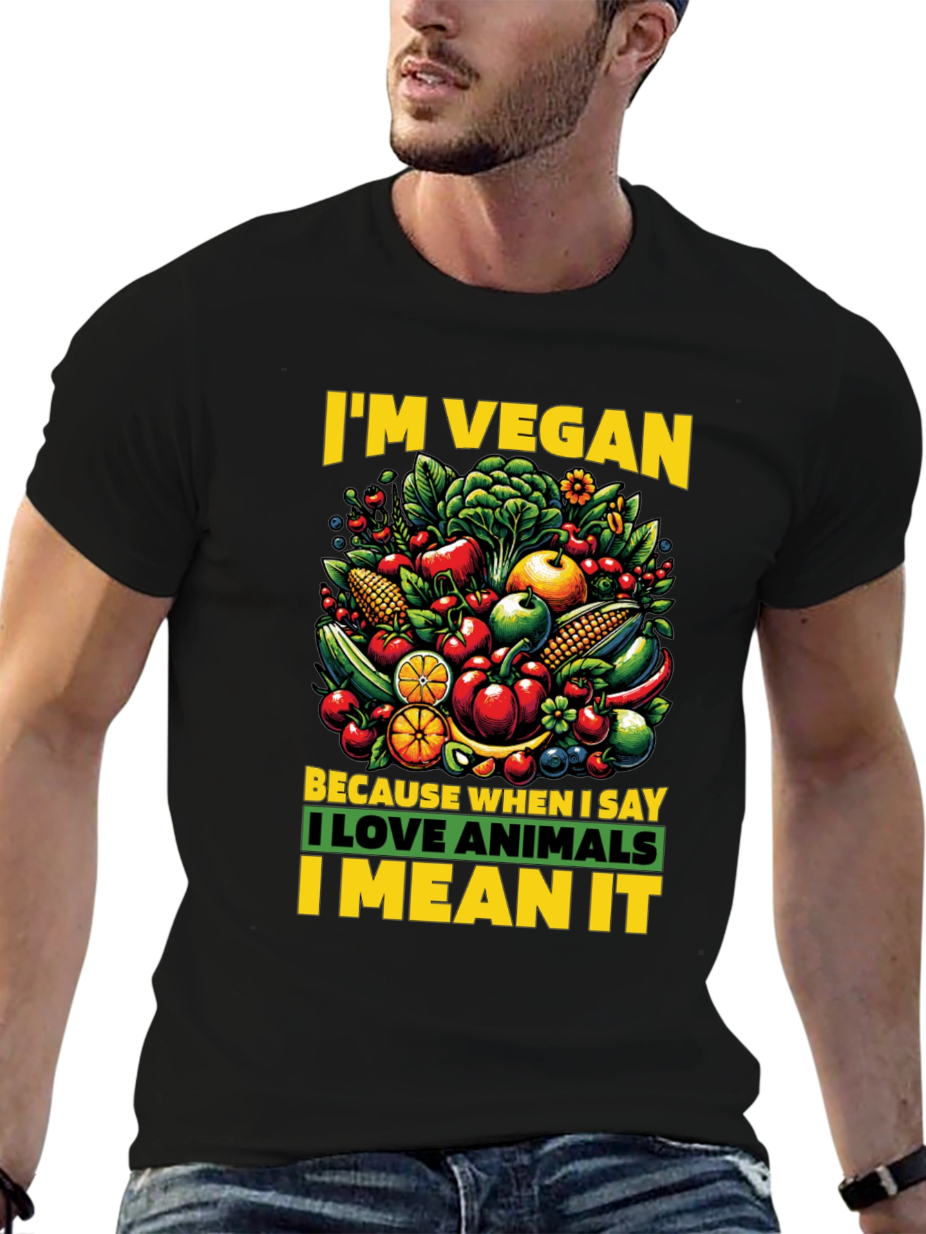 Im Vegan T-shirt - Love Animals