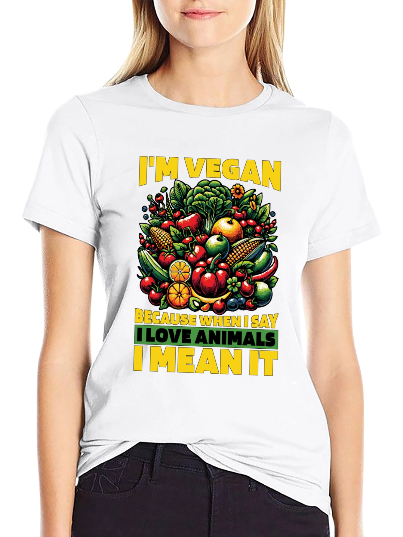 Im Vegan T-shirt - Love Animals
