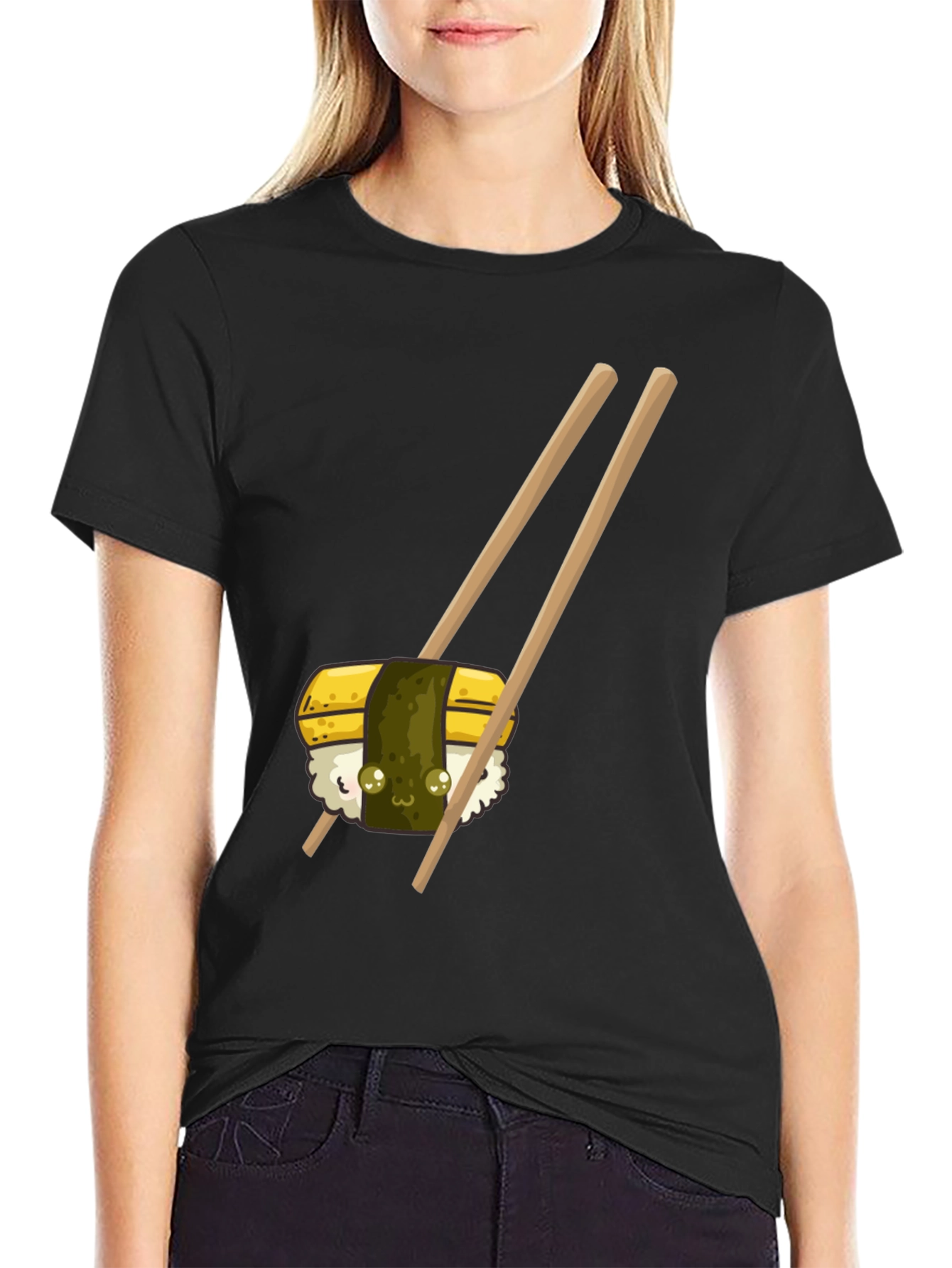 Sushi Graphic Tee -  Unisex Black T-Shirt