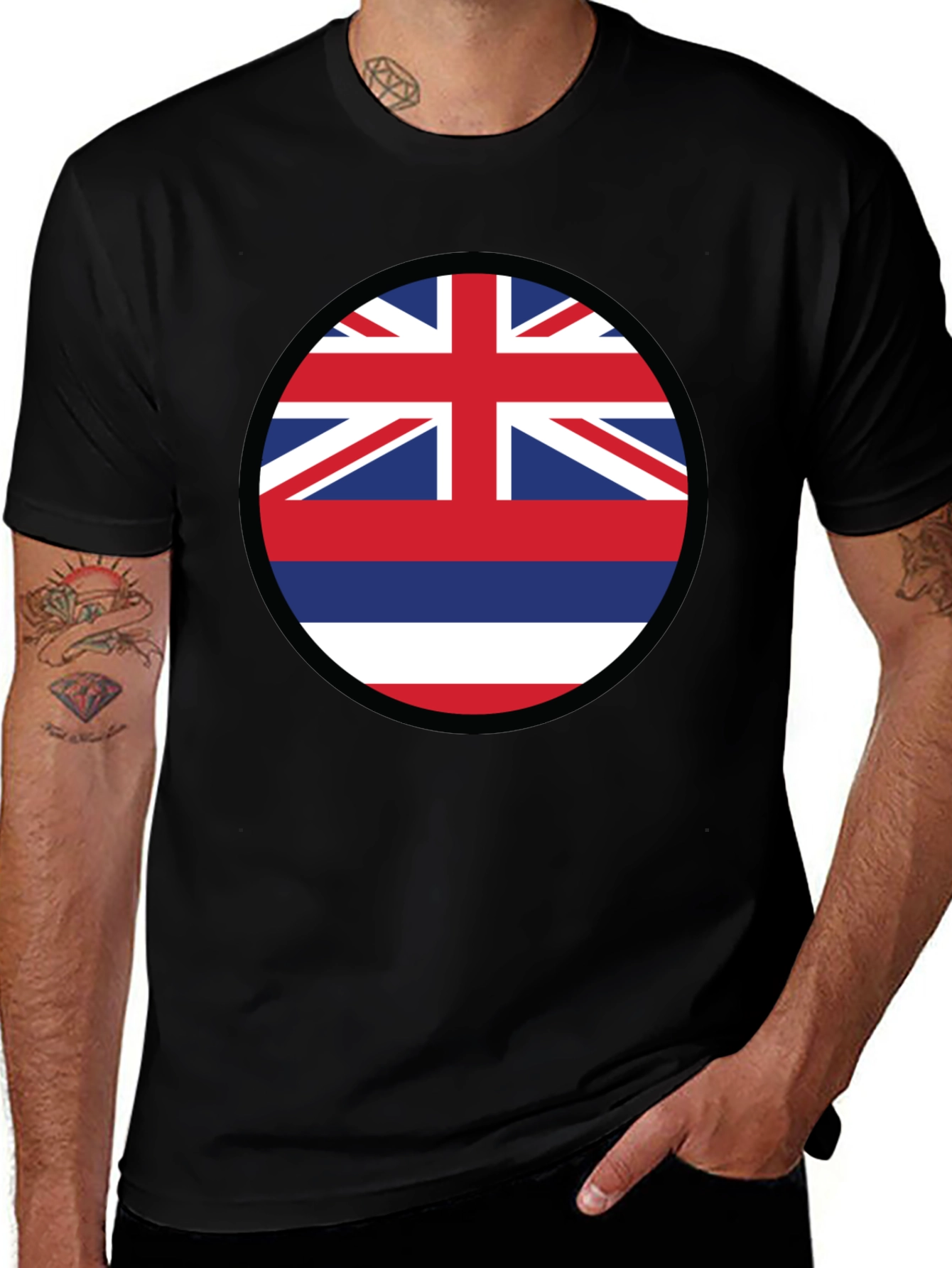 Hawaii Flag T-Shirt - Island Pride Crew Neck Tee