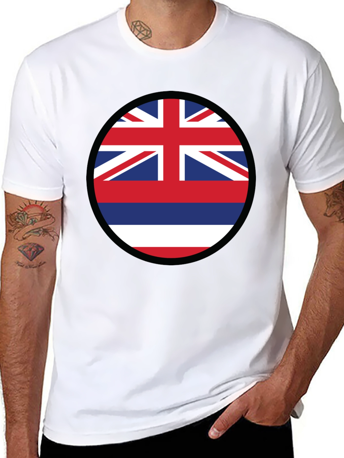 Hawaii Flag T-Shirt - Island Pride Crew Neck Tee