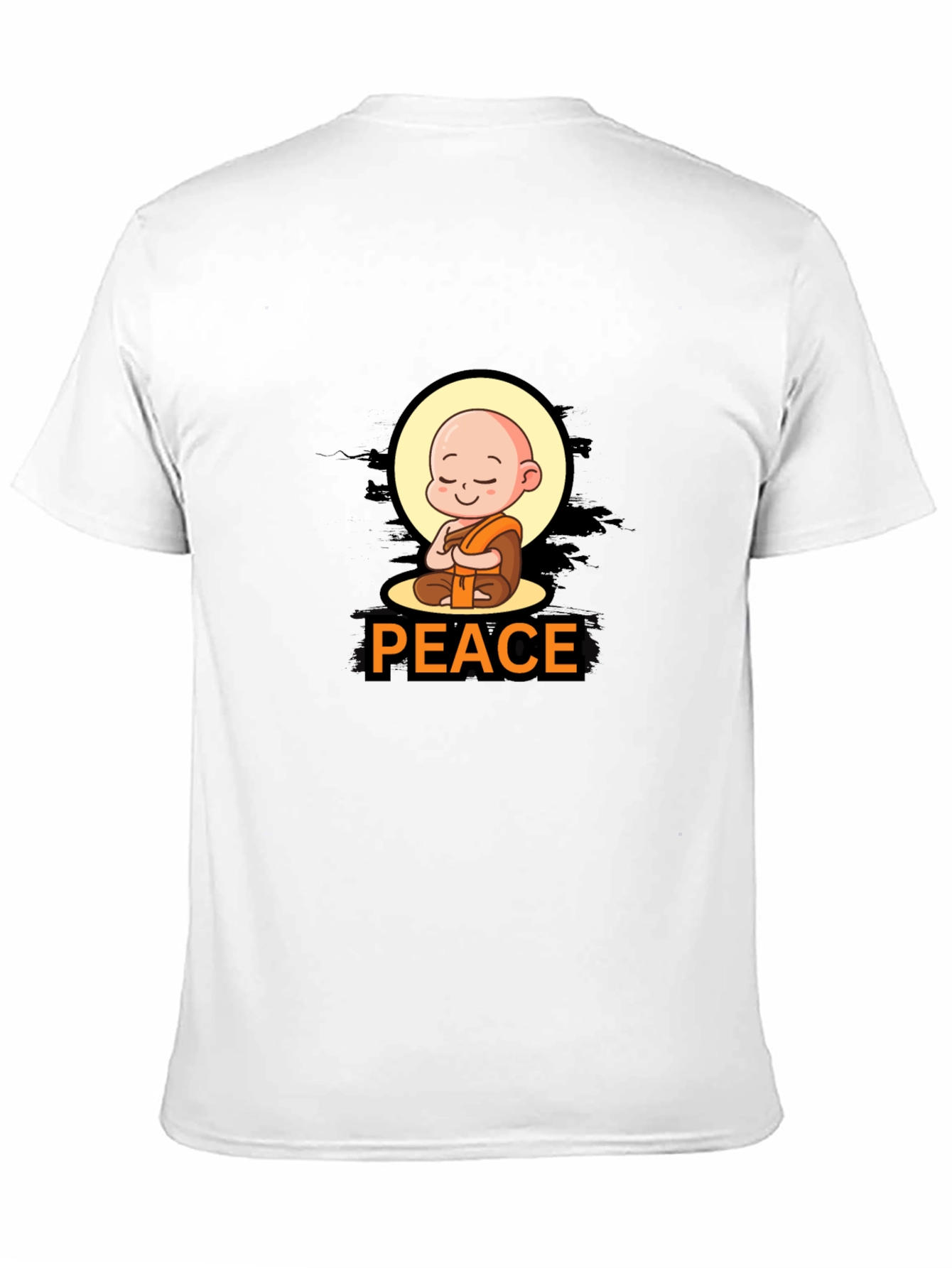 Peaceful Monk Graphic Tee - Black Cotton Blend