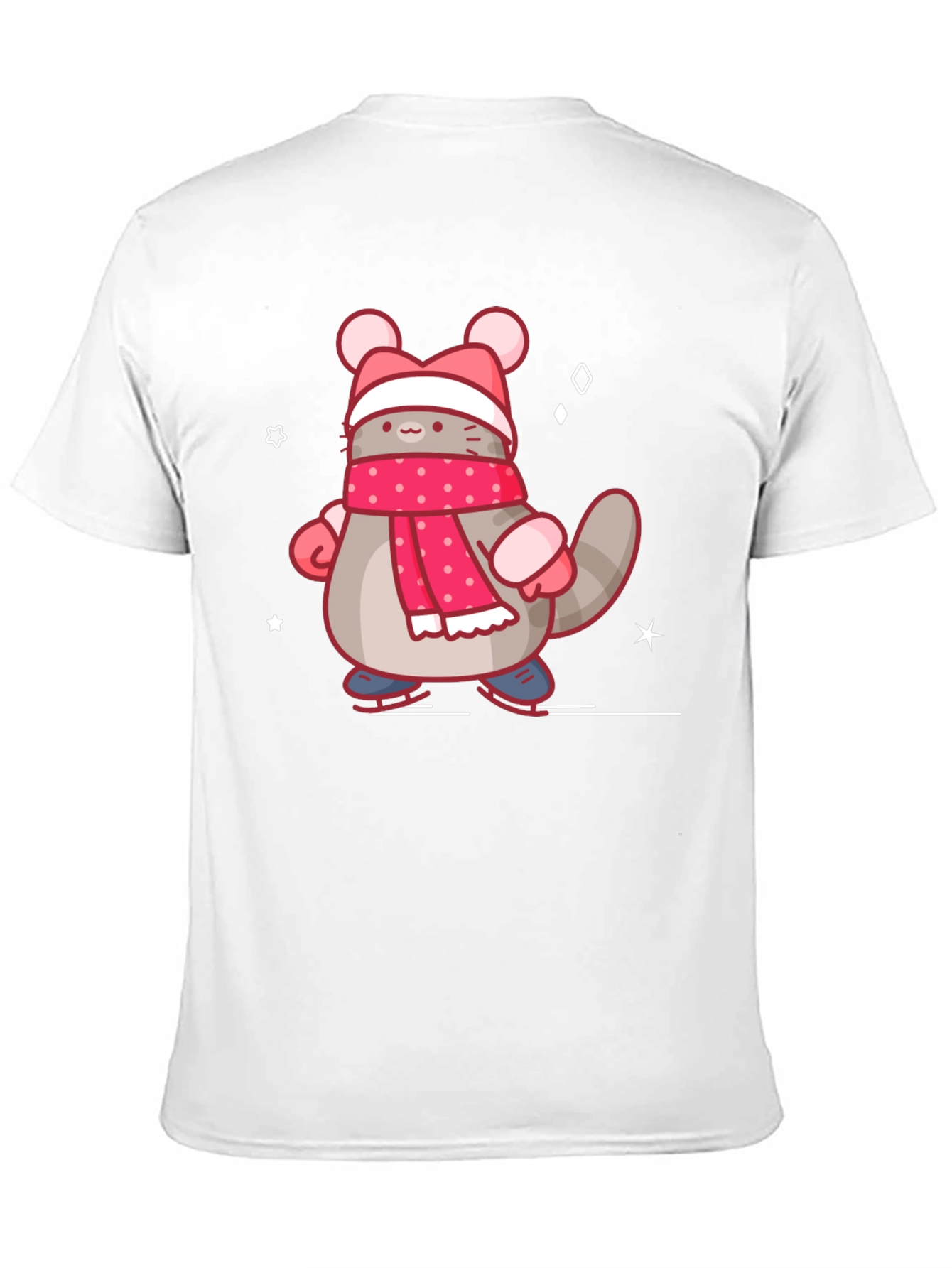 Cute Cartoon Cat in Winter Gear T-Shirt