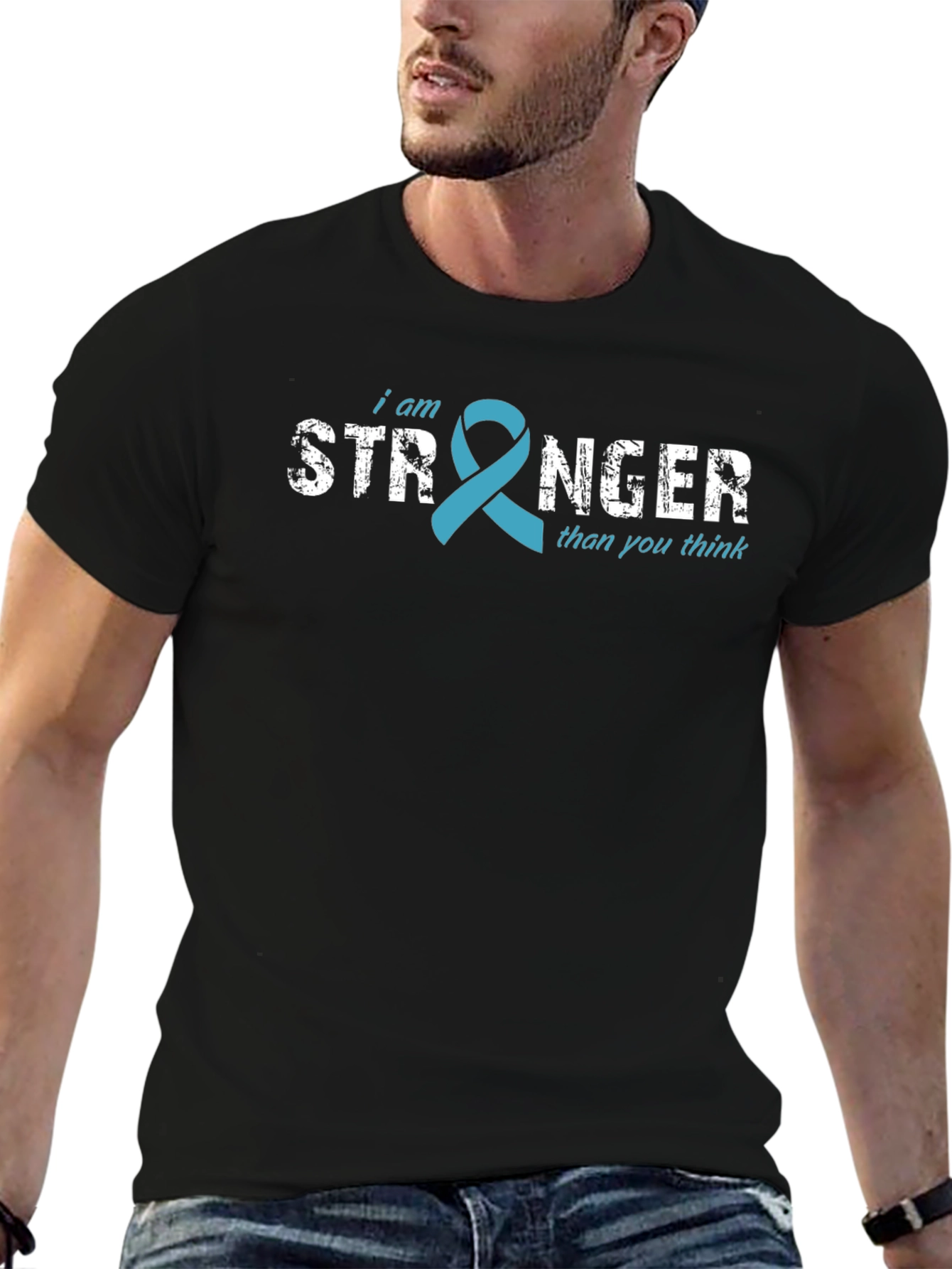 I am Stronger Ribbon T-Shirt - Teal Awareness