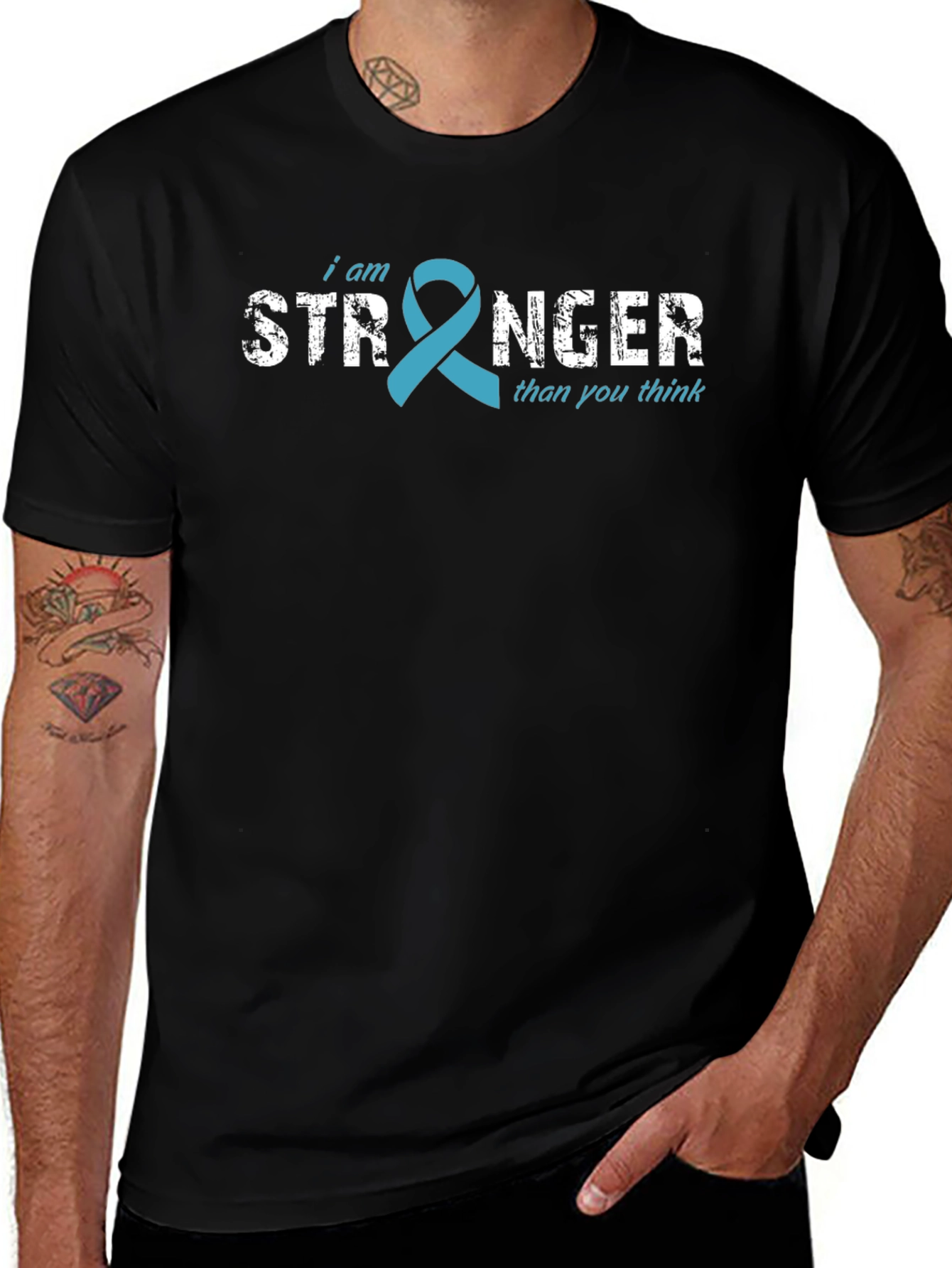 I am Stronger Ribbon T-Shirt - Teal Awareness