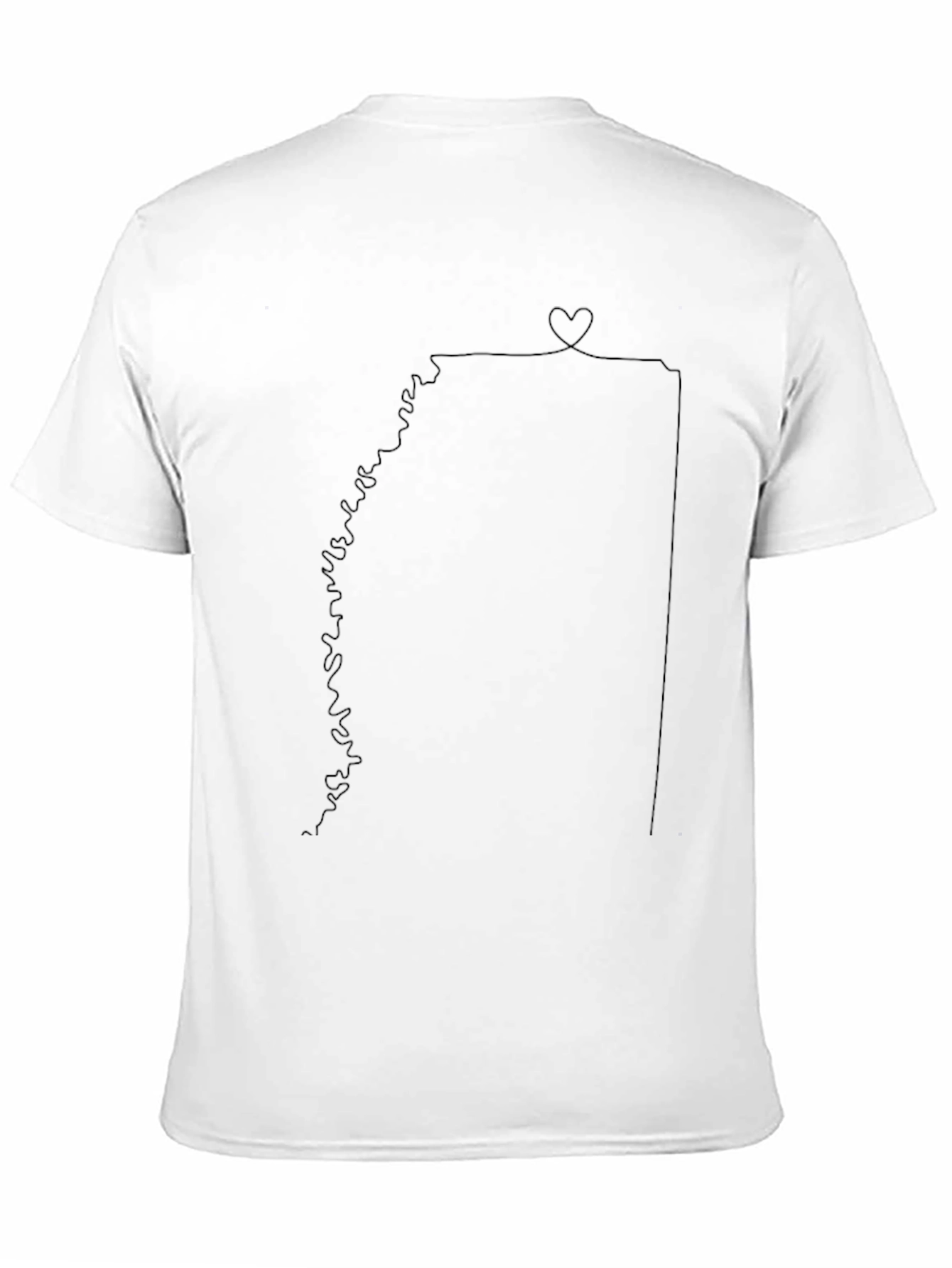 Arkansas State Outline Heartbeat T-Shirt - Black Cotton Tee