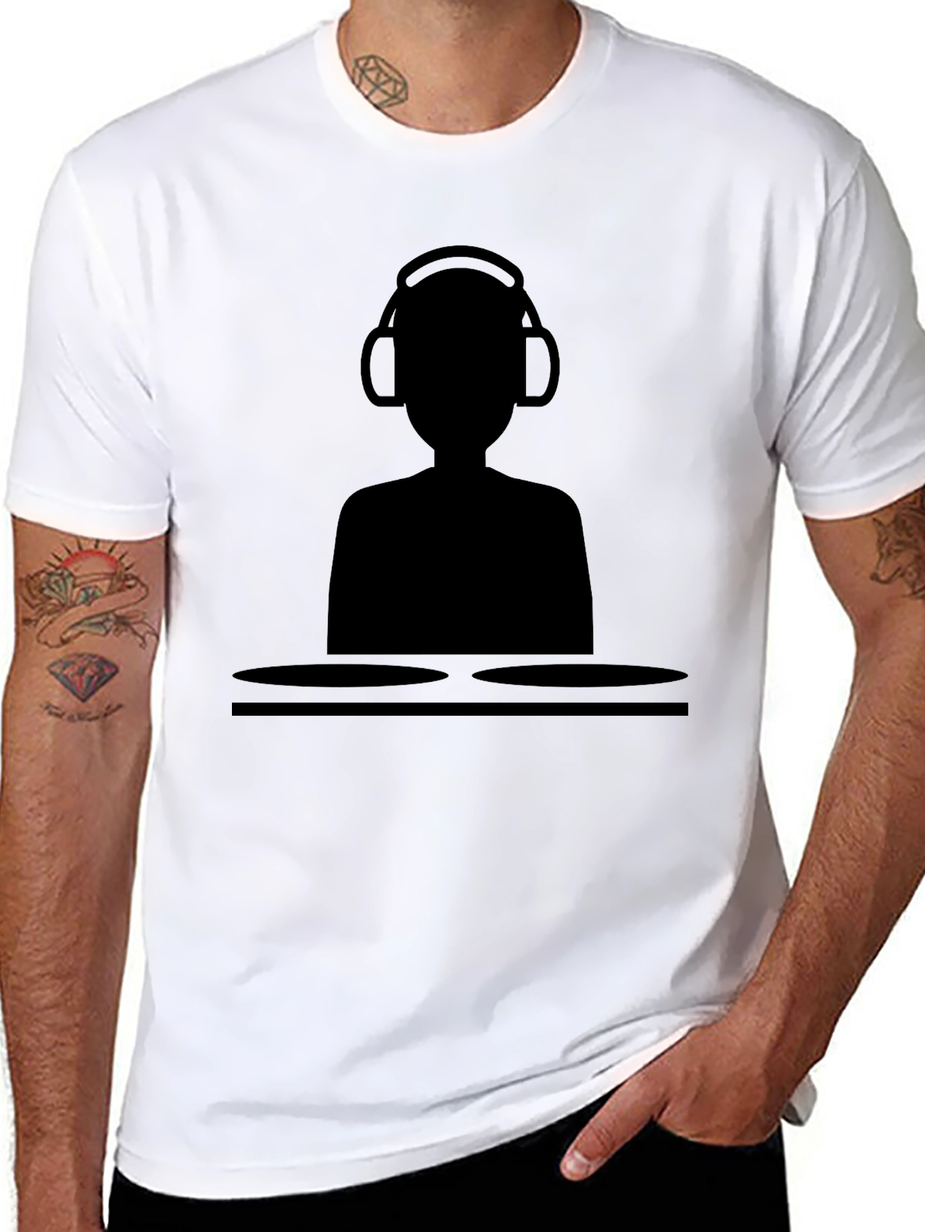 DJ Silhouette T-Shirt - Black Graphic Tee