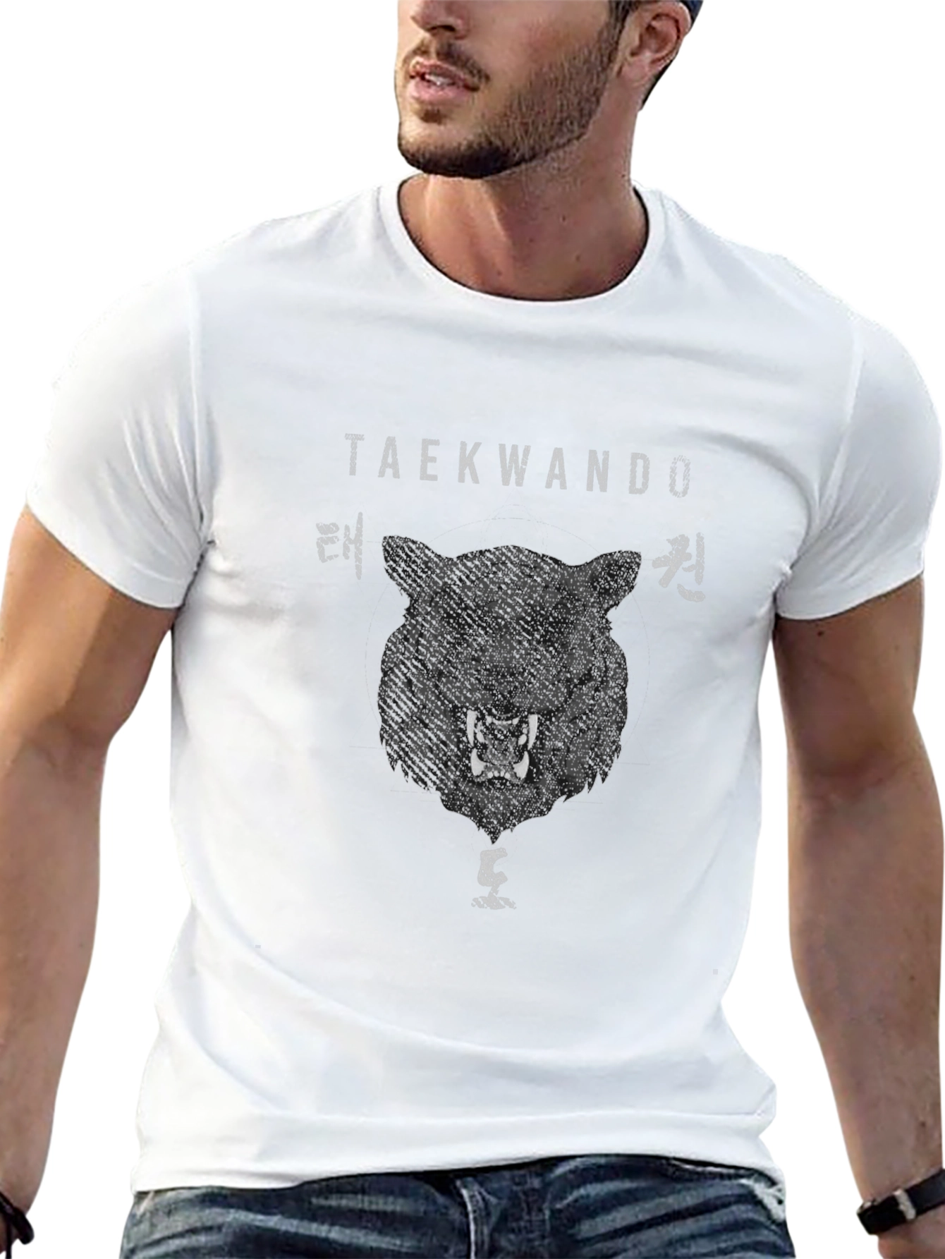 Taekwondo Tiger Graphic Black T-Shirt Martial Arts